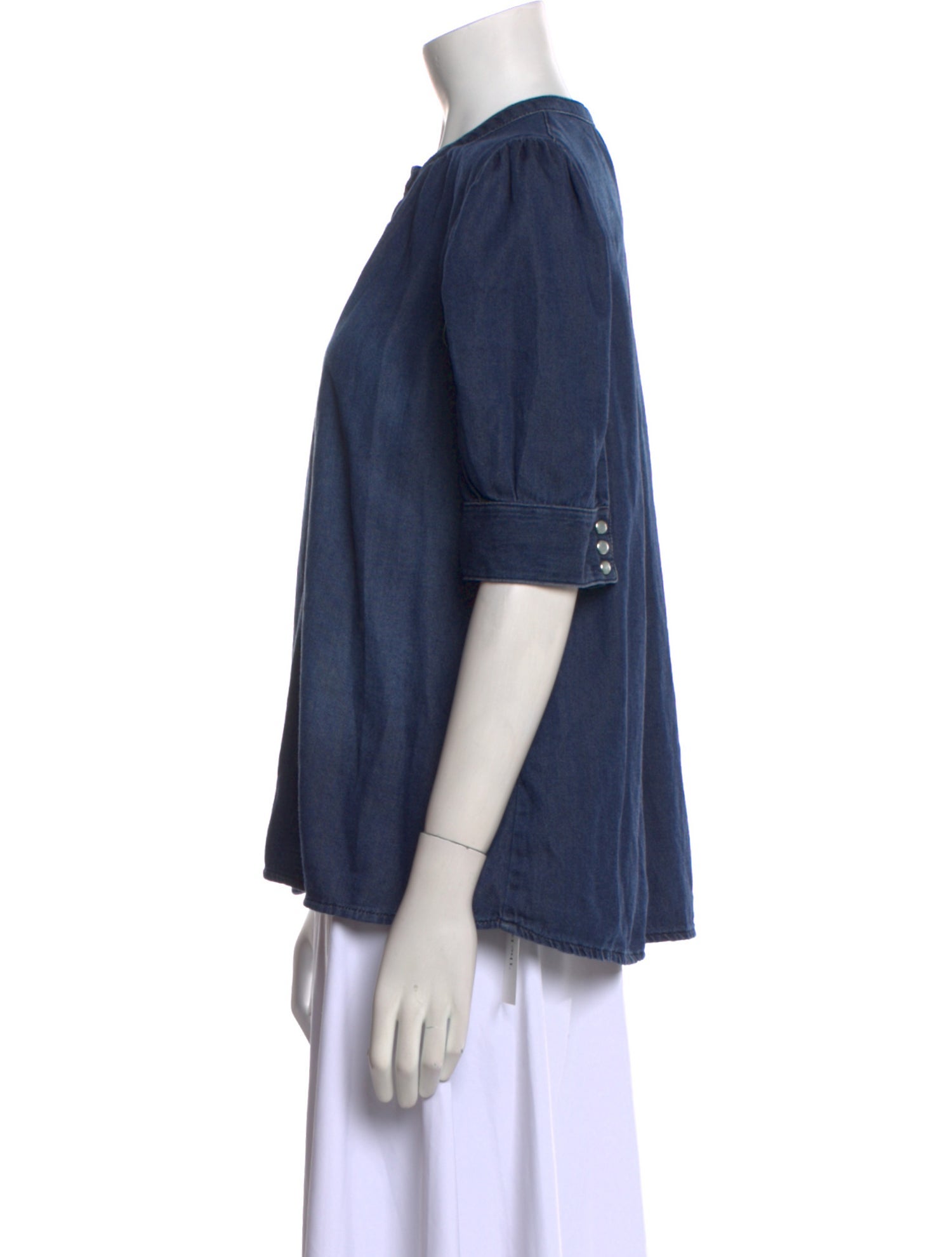 BA&SH Mock Neck Three-Quarter Sleeve Blouse