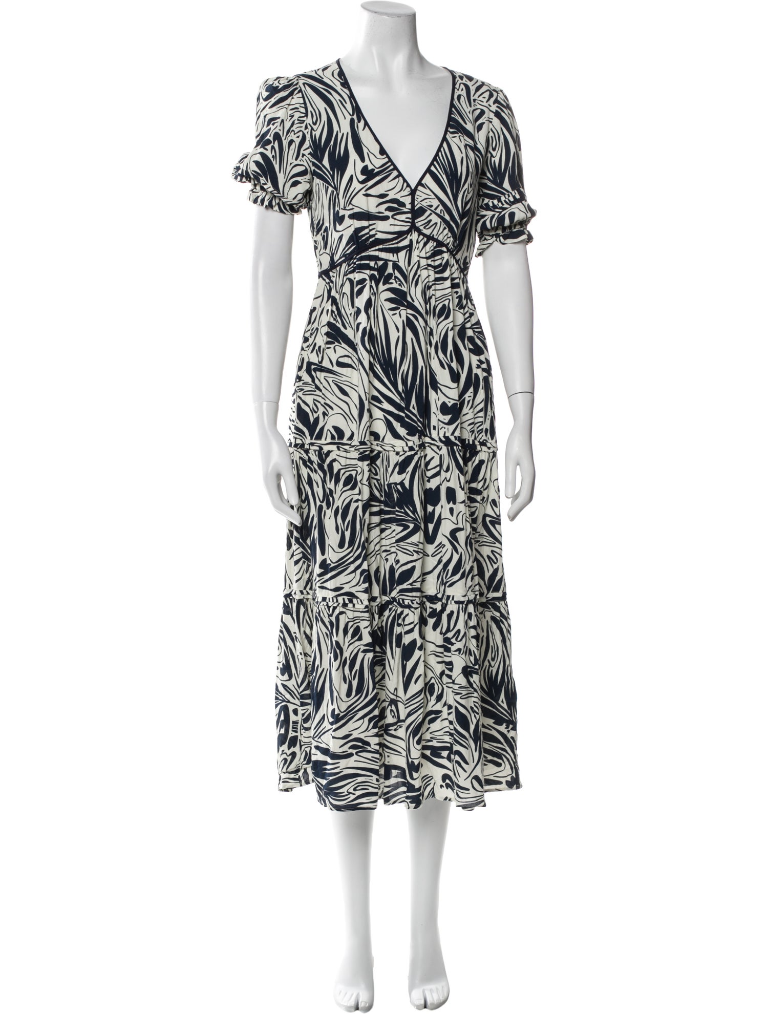 BA&SH Printed Midi Length Dress