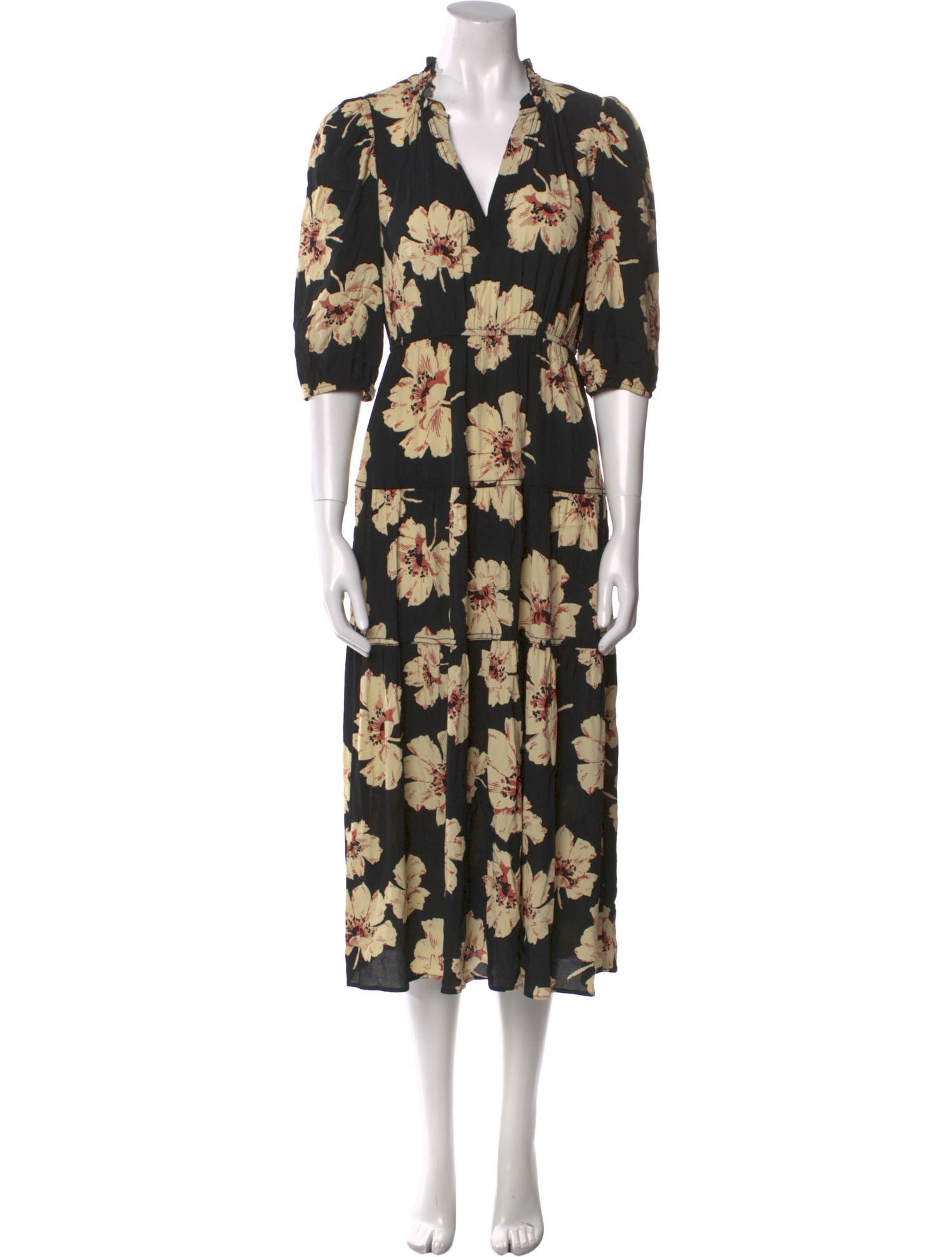 BA&SH Floral Print Long Dress