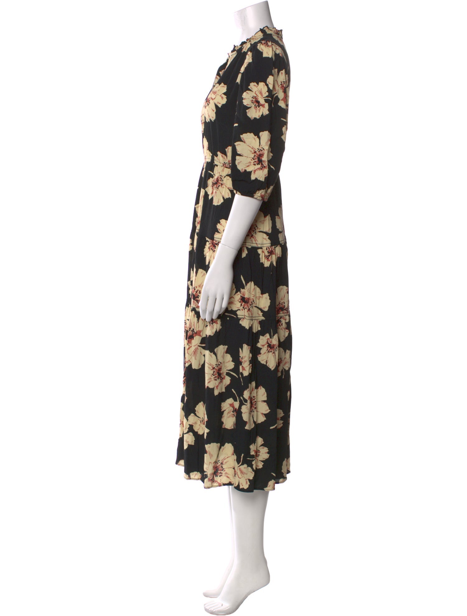 BA&SH Floral Print Long Dress