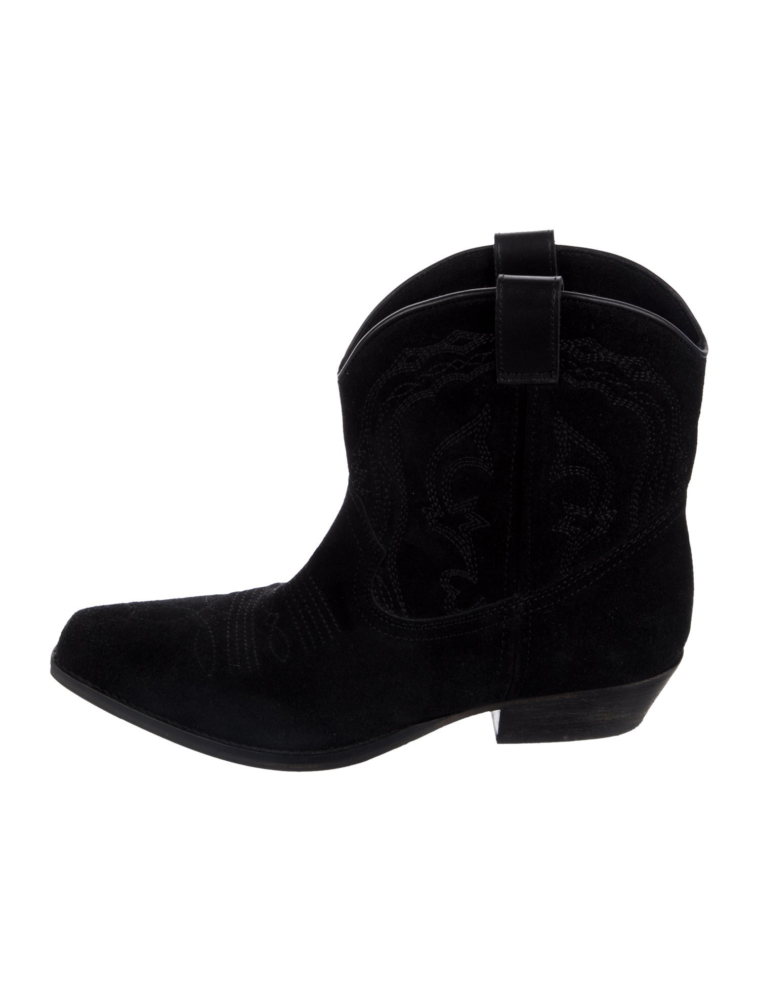BA&SH Suede Embroidered Accent Western Boots