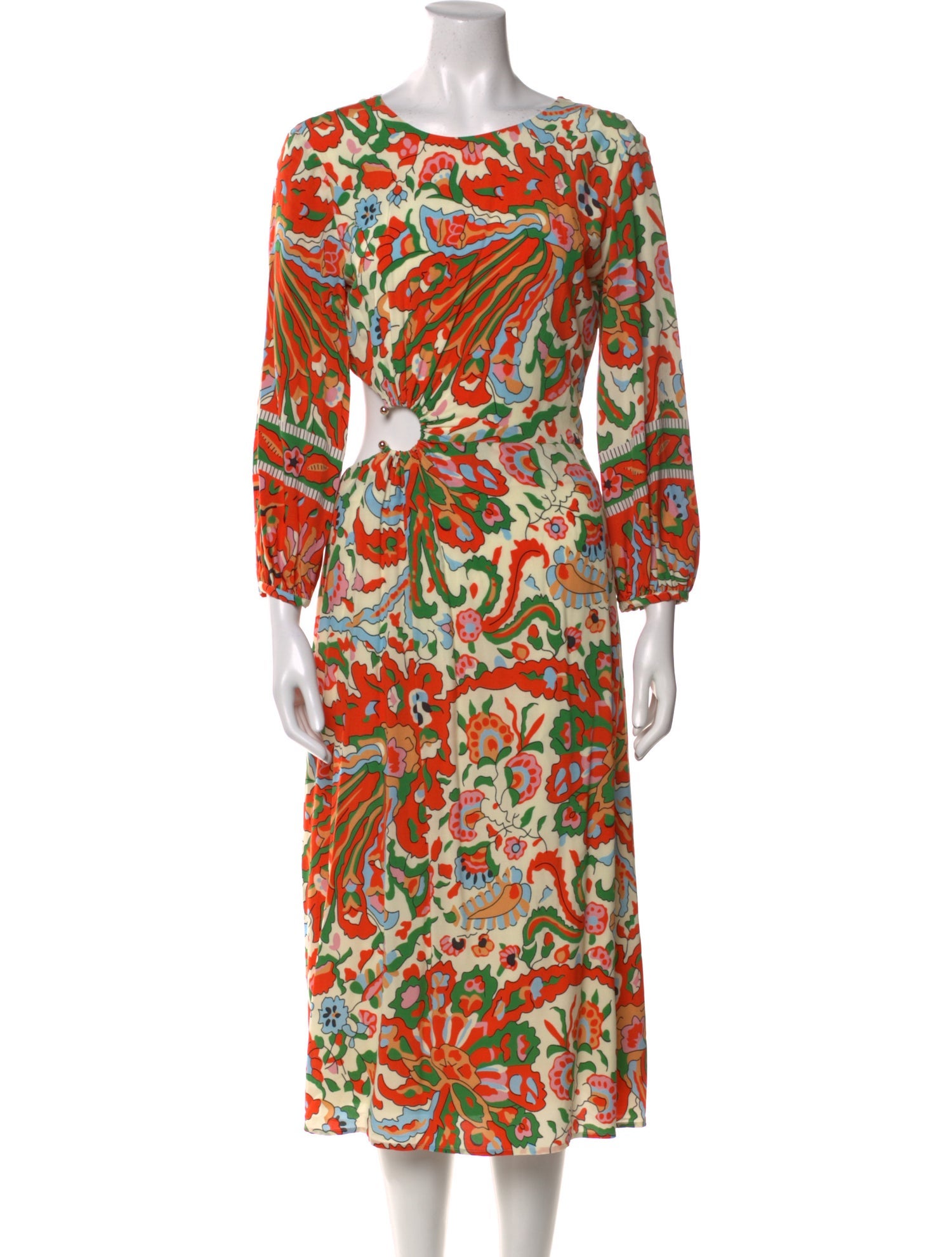 BA&SH Printed Midi Length Dress