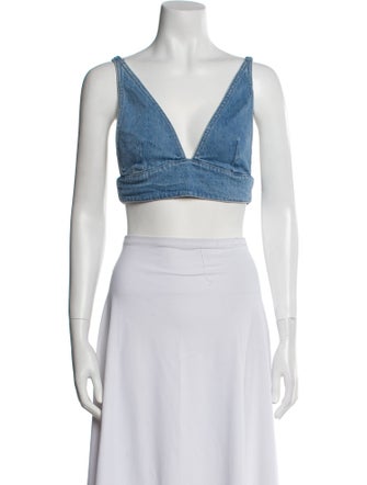 BA&SH V-Neck Sleeveless Crop Top