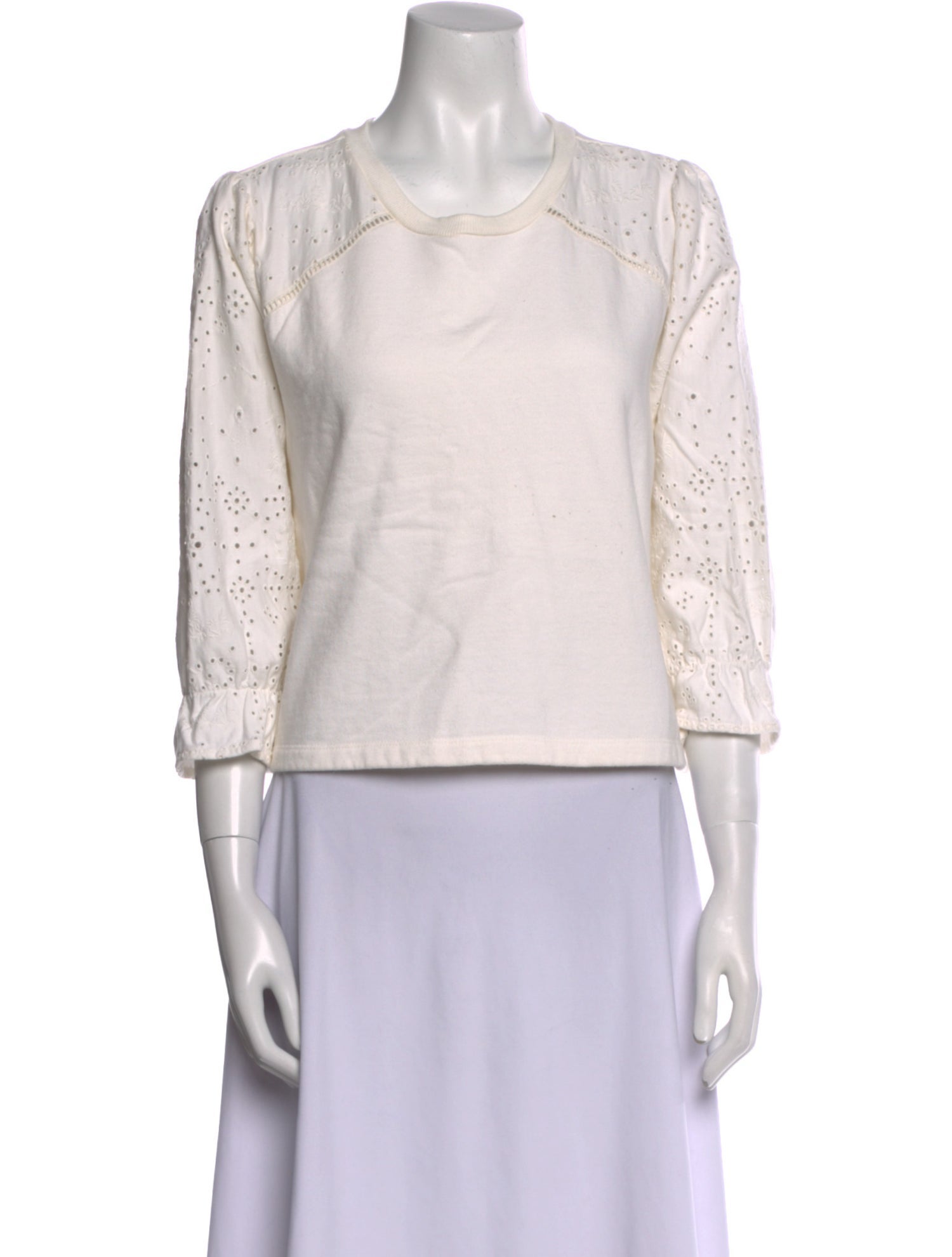 BA&SH Scoop Neck Three-Quarter Sleeve Top