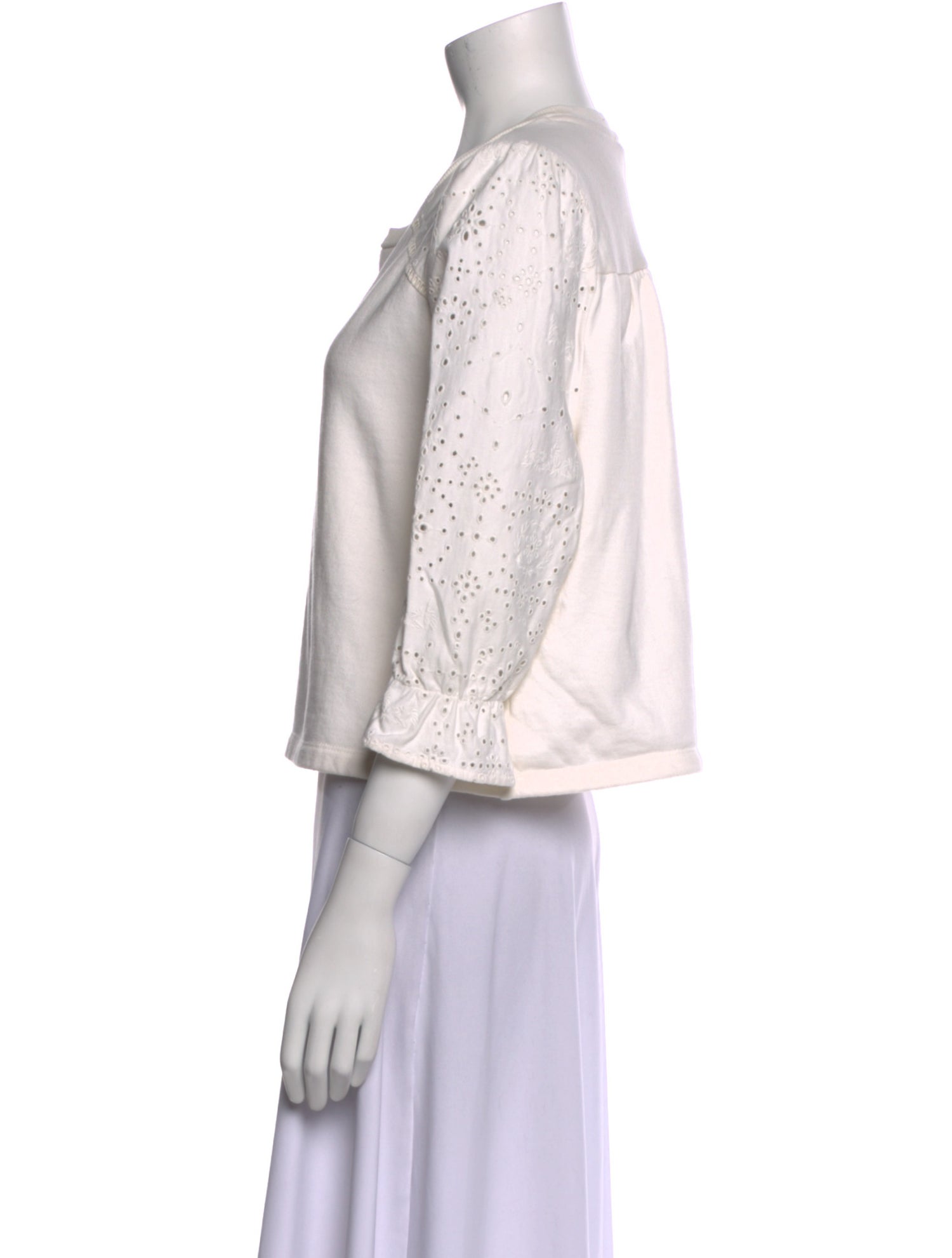 BA&SH Scoop Neck Three-Quarter Sleeve Top