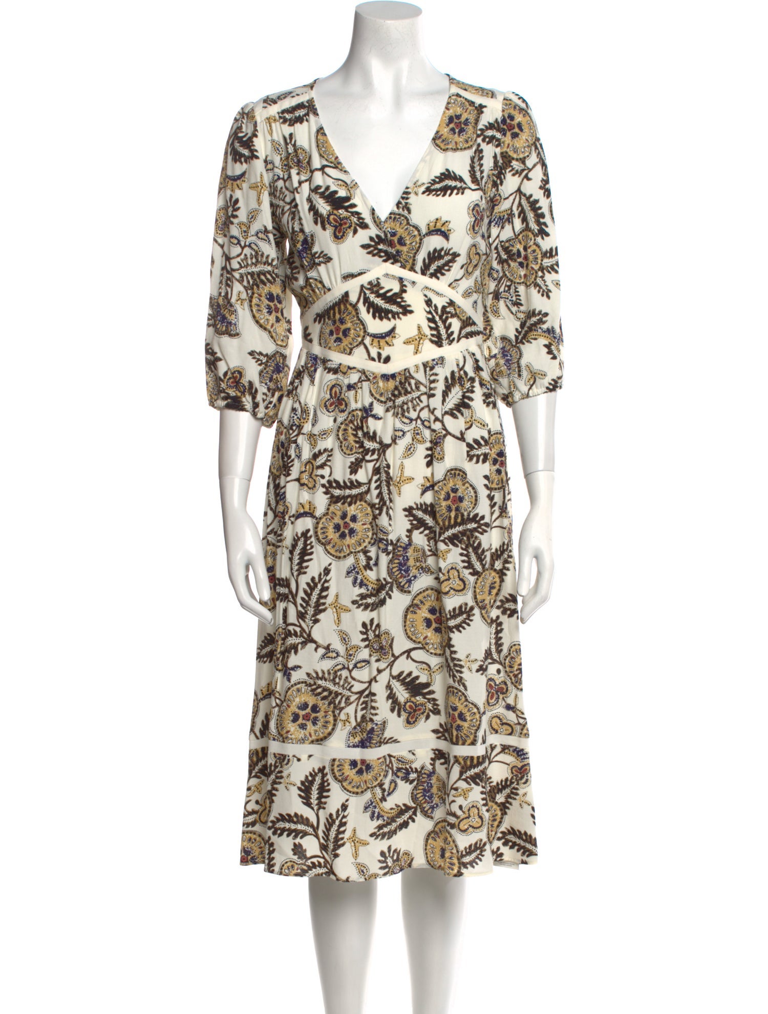 BA&SH Printed Midi Length Dress