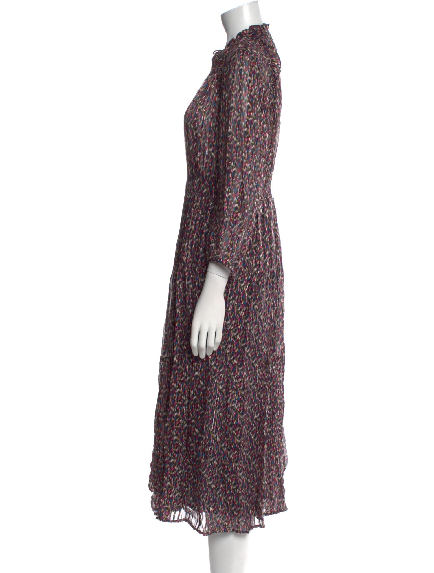 BA&SH Floral Print Midi Length Dress