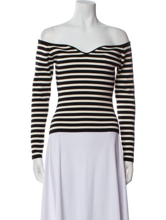 BA&SH Striped Off-The-Shoulder Top