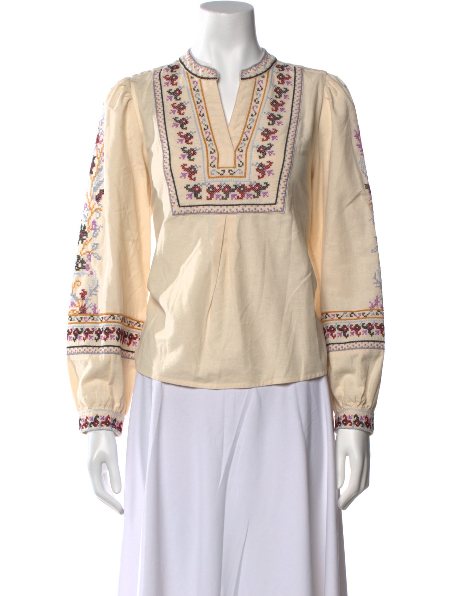 BA&SH Printed V-Neck Blouse