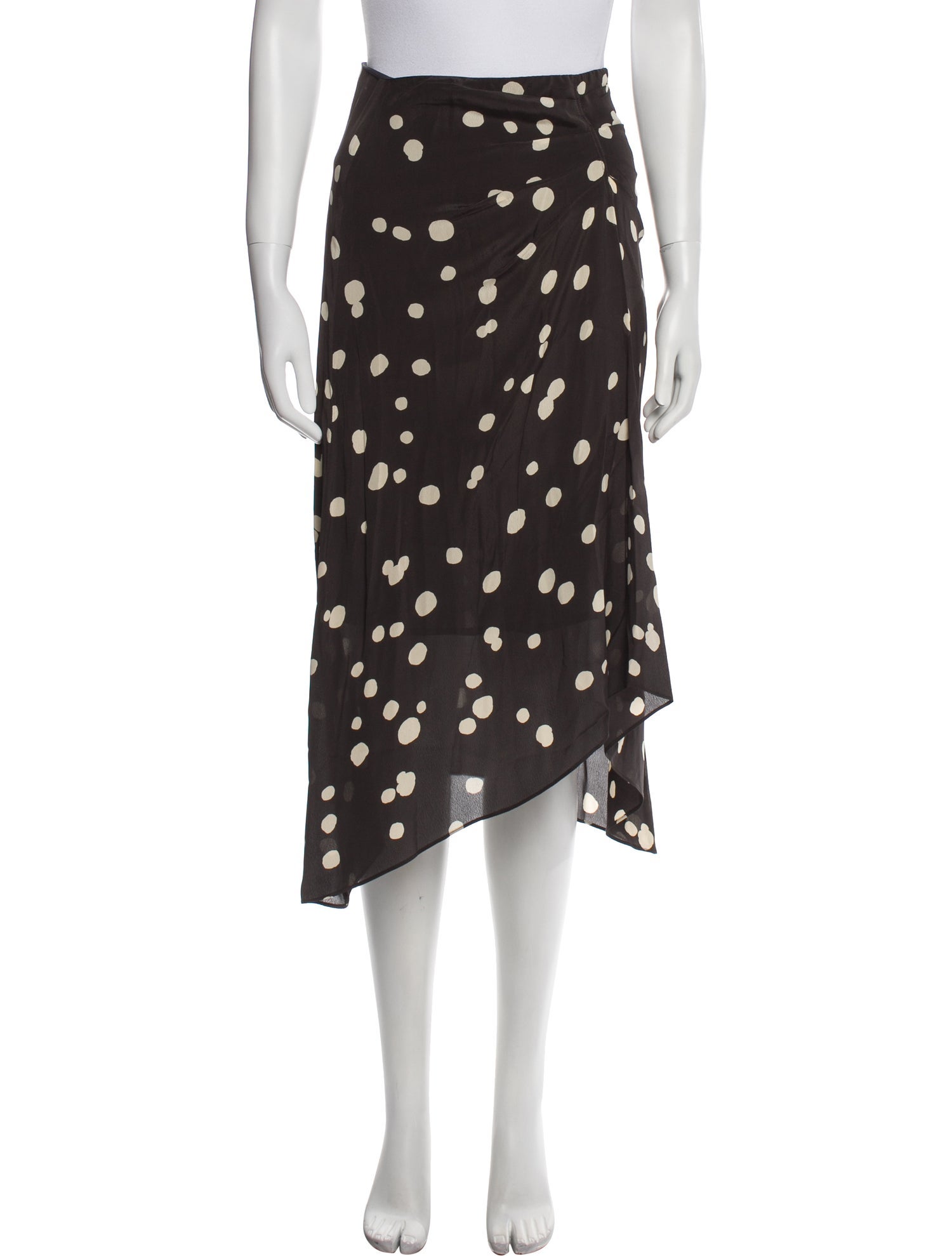 BA&SH Polka Dot Print Midi Length Skirt