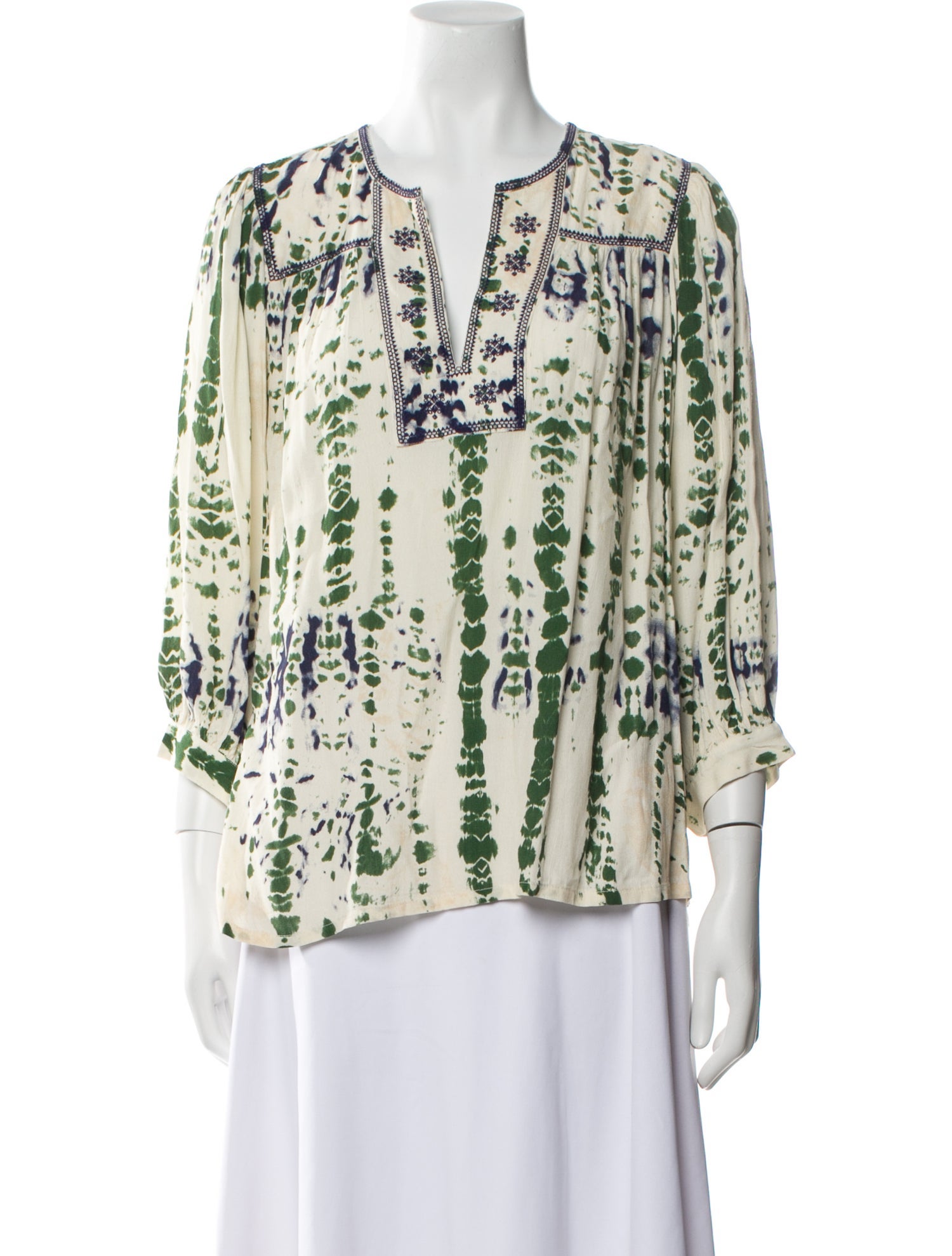 BA&SH Printed V-Neck Blouse