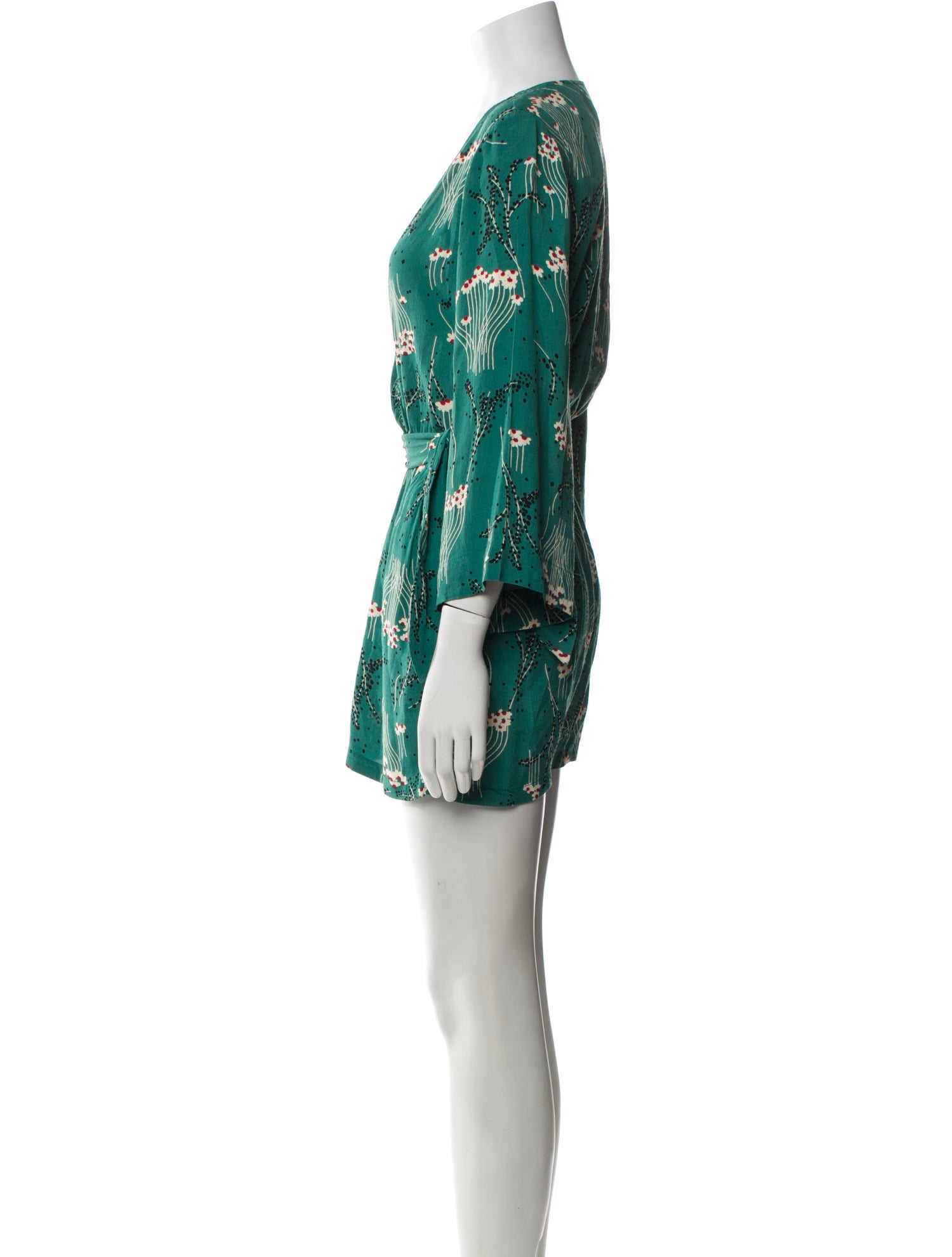 BA&SH Printed Plunge Neckline Romper