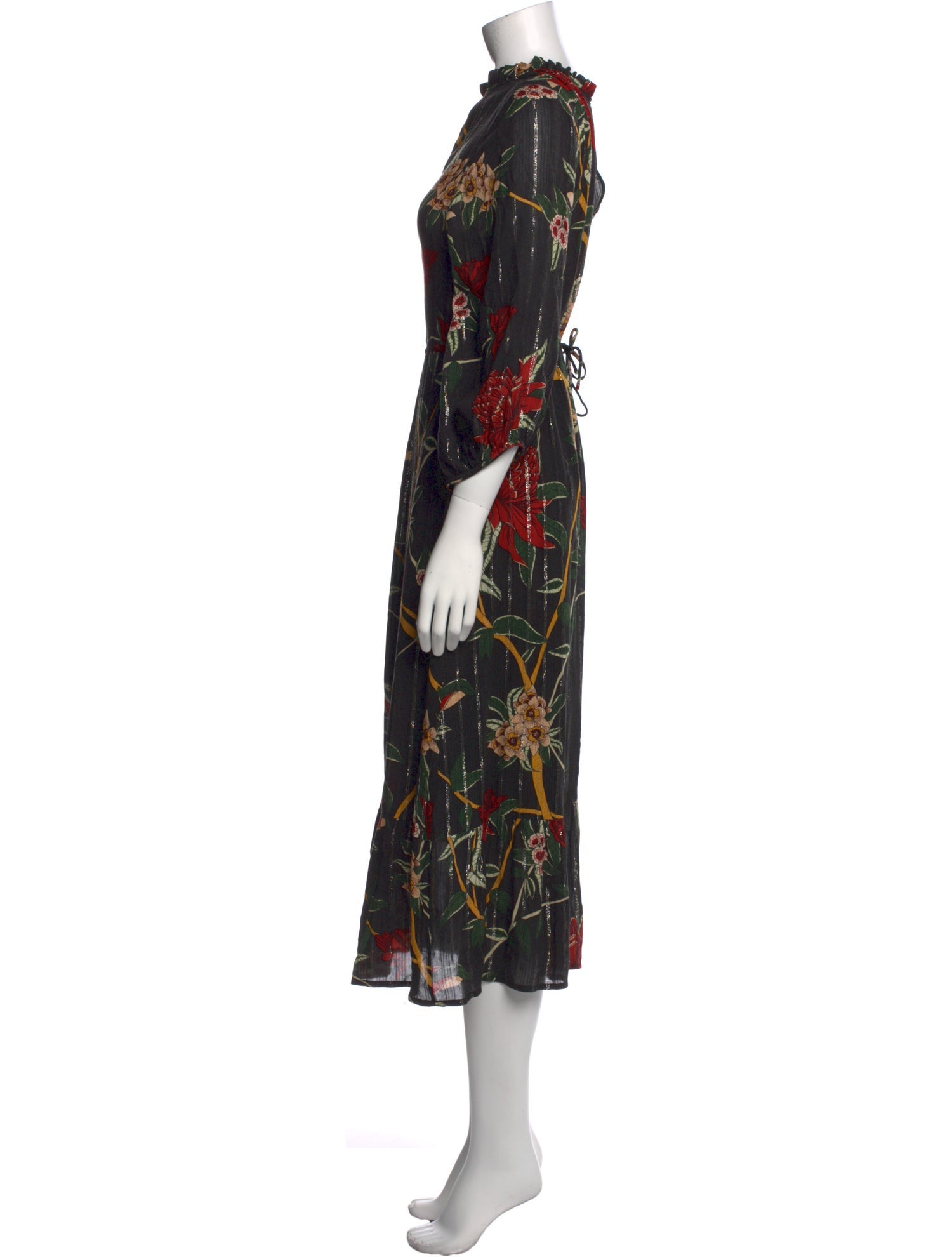 BA&SH Printed Midi Length Dress