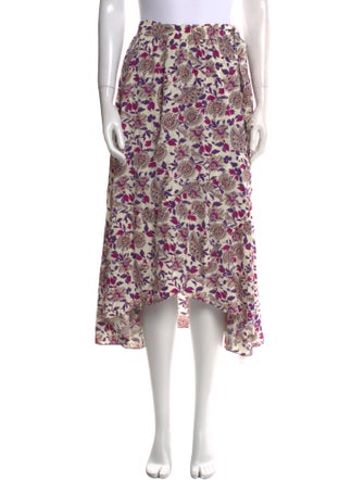 BA&SH Floral Print Midi Length Skirt
