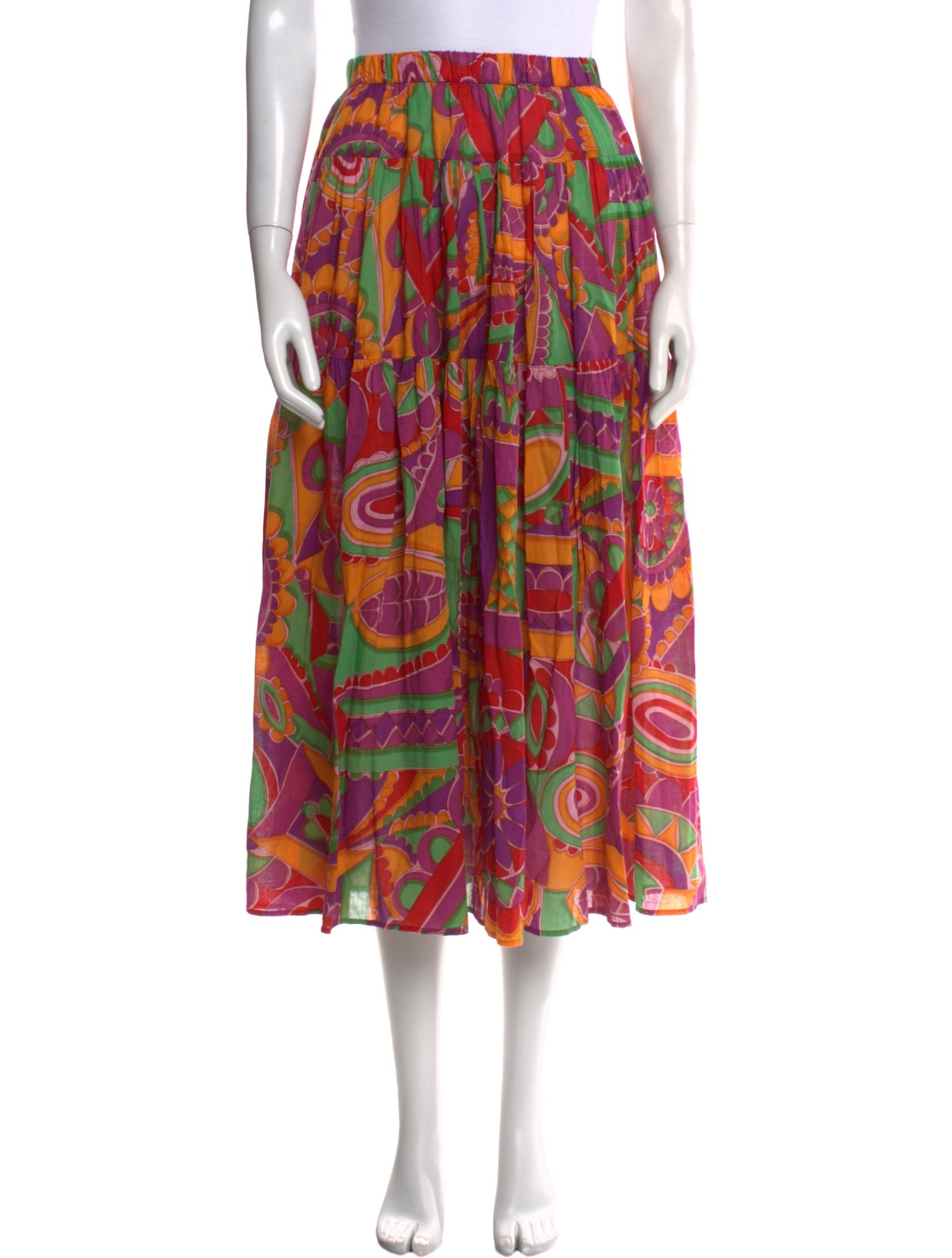 BA&SH Printed Midi Length Skirt