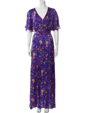 BA&SH Floral Print Long Dress