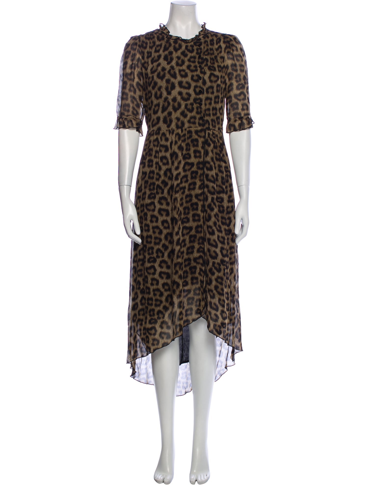 BA&SH Animal Print Long Dress