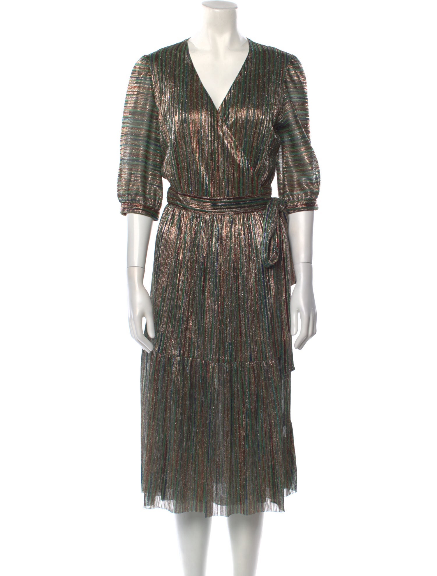 BA&SH Striped Midi Length Dress