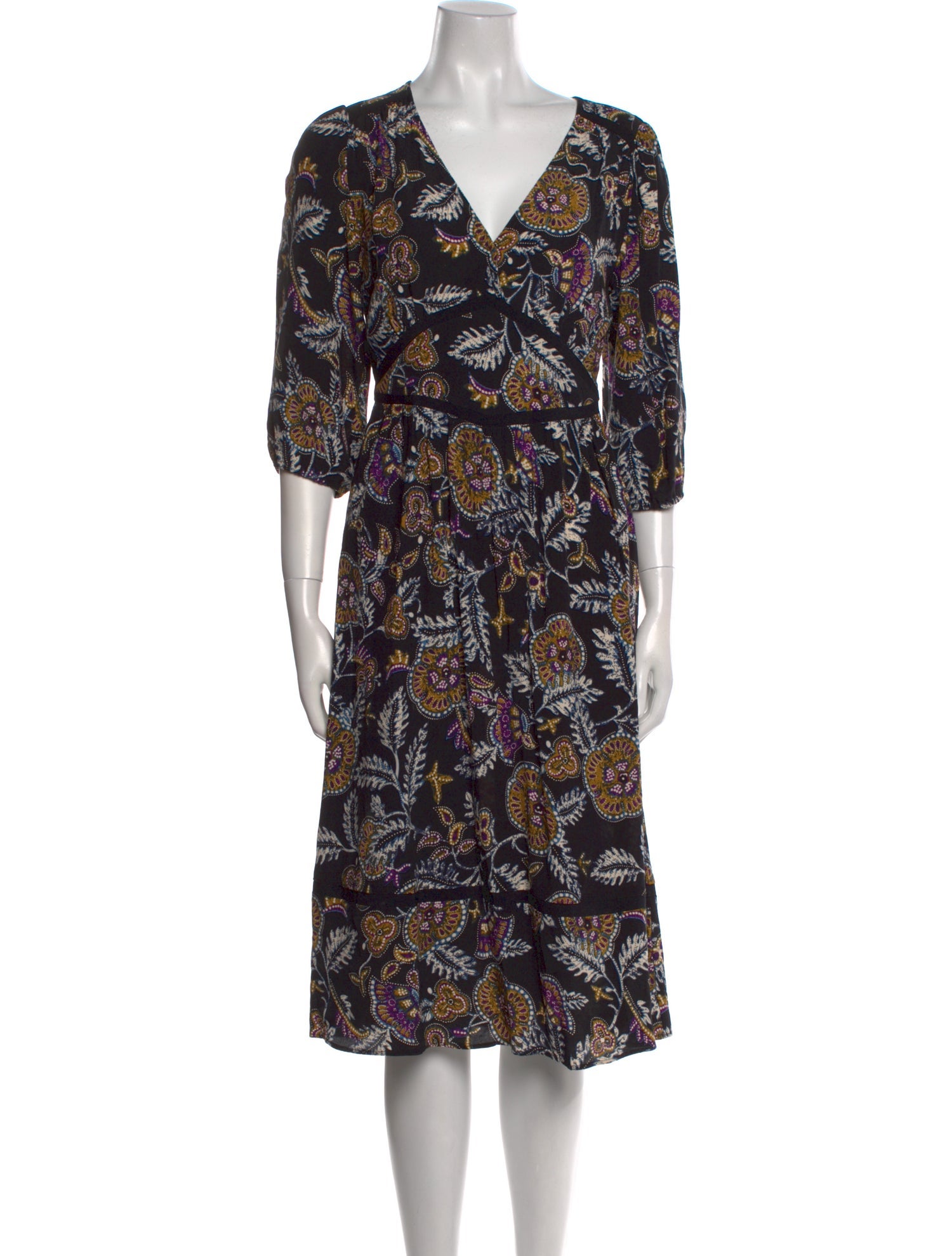 BA&SH Printed Midi Length Dress