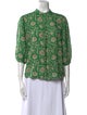 BA&SH Floral Print Mock Neck Blouse