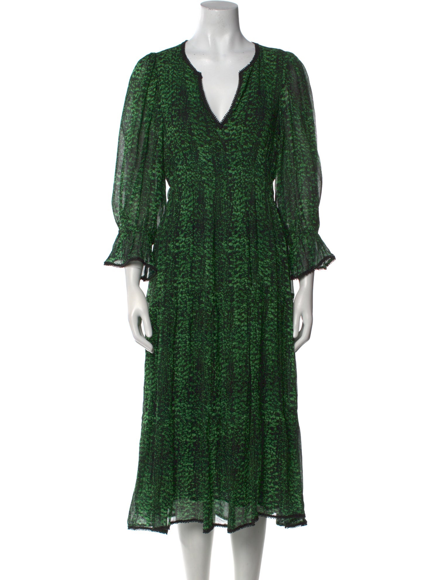 BA&SH Printed Midi Length Dress