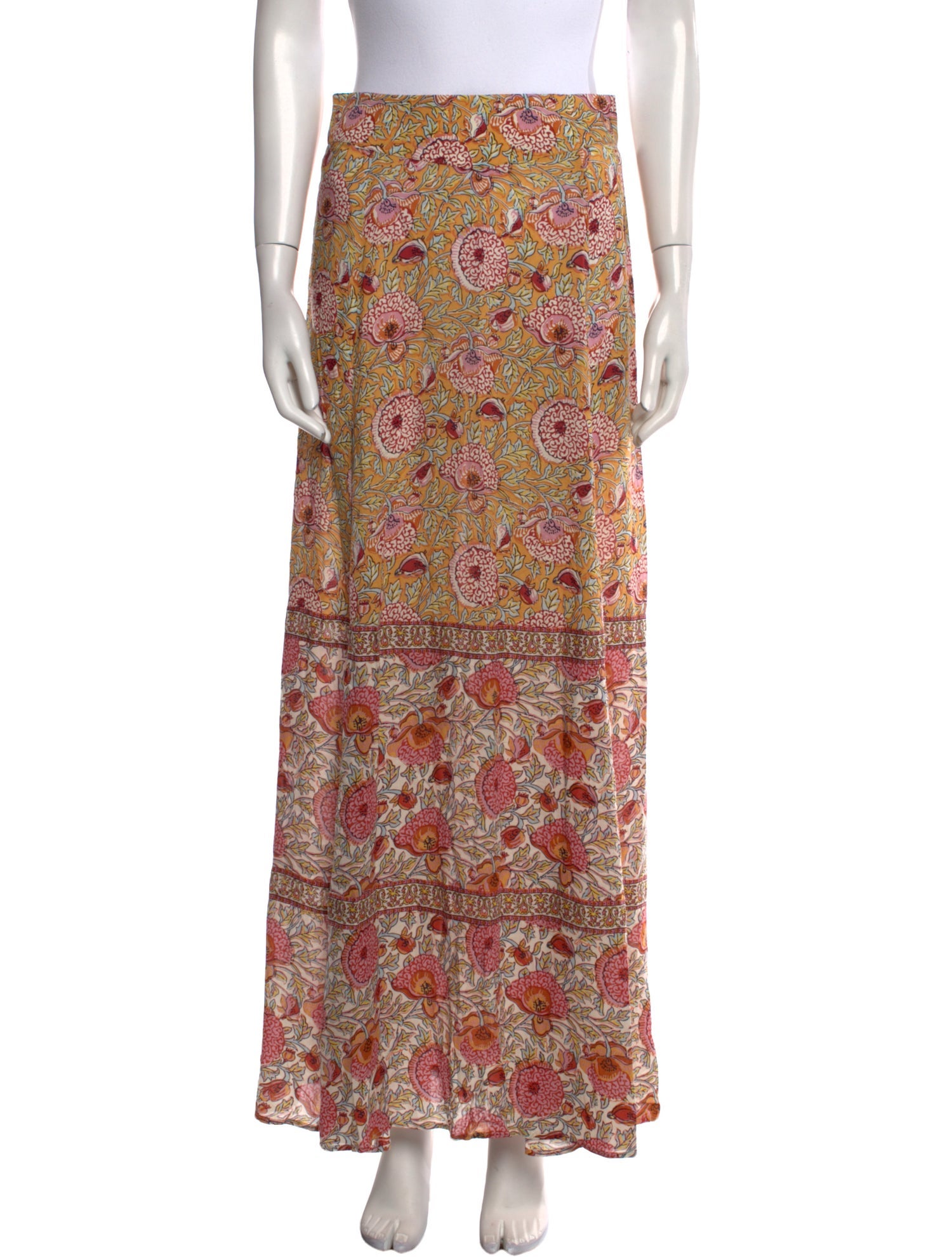 BA&SH Floral Print Long Skirt