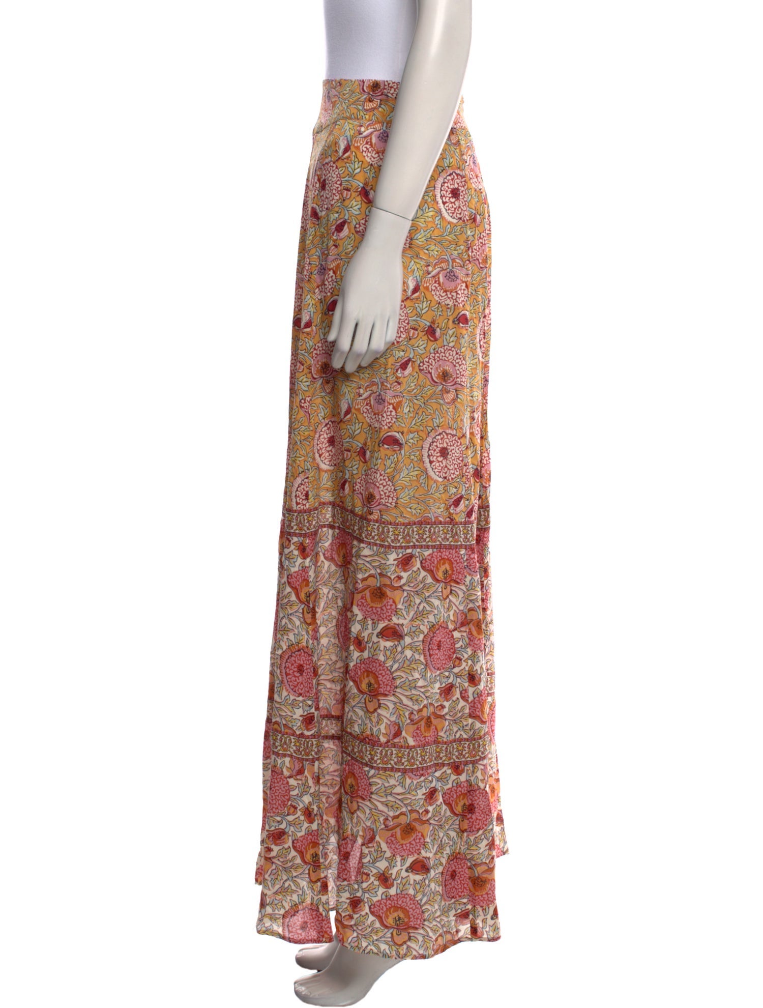 BA&SH Floral Print Long Skirt