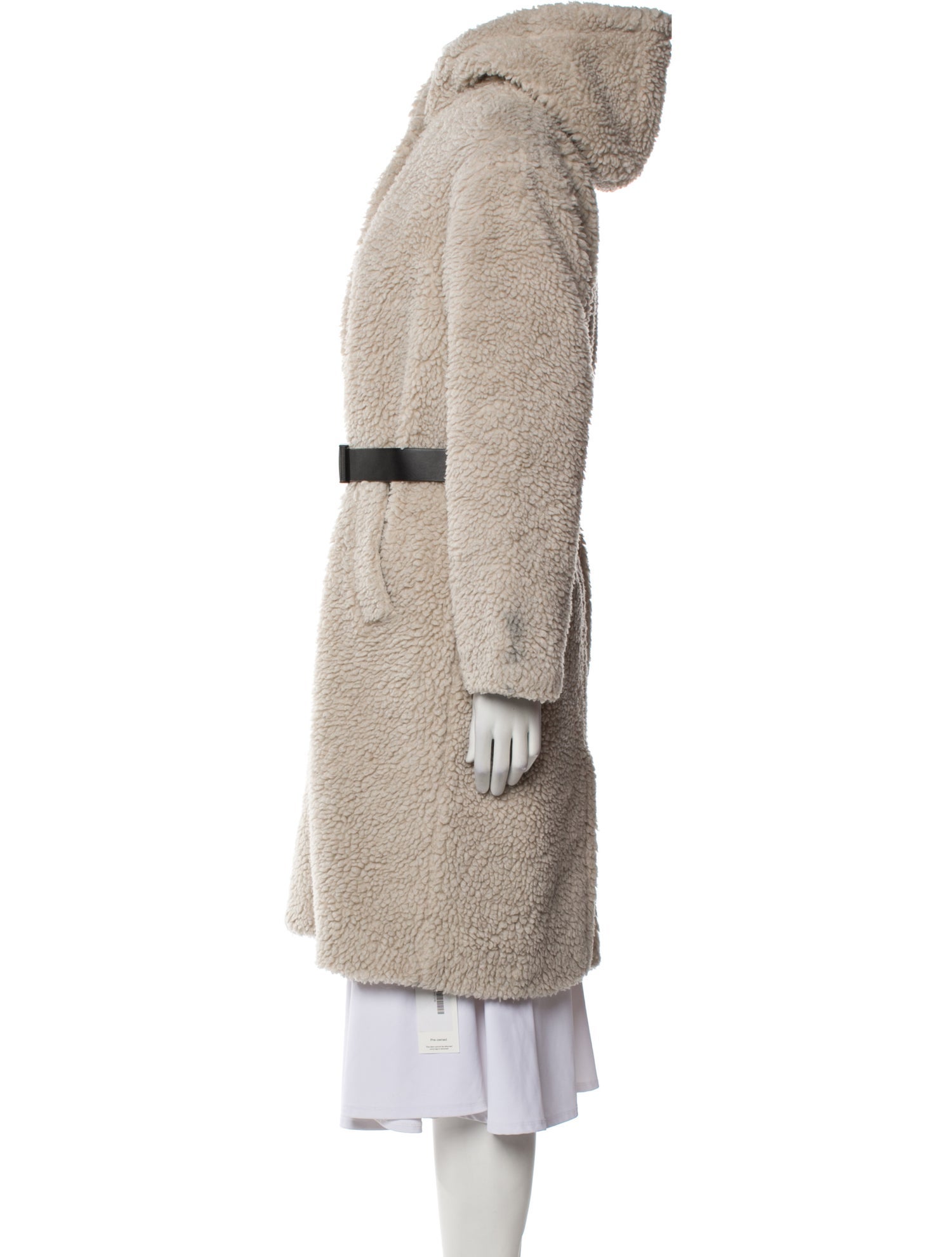 BA&SH Faux Fur Tweed Pattern Faux Fur Coat