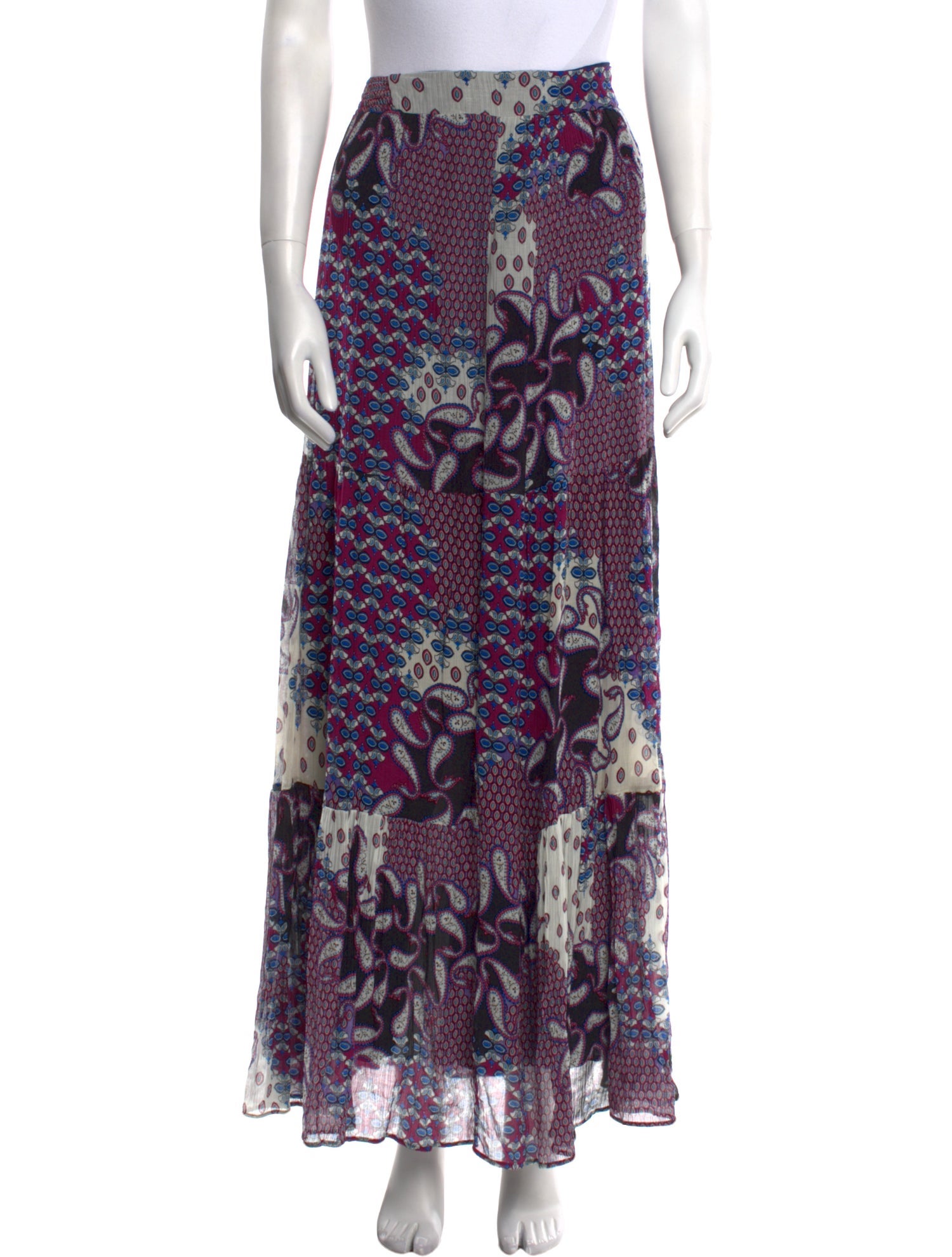 BA&SH Paisley Print Midi Length Skirt