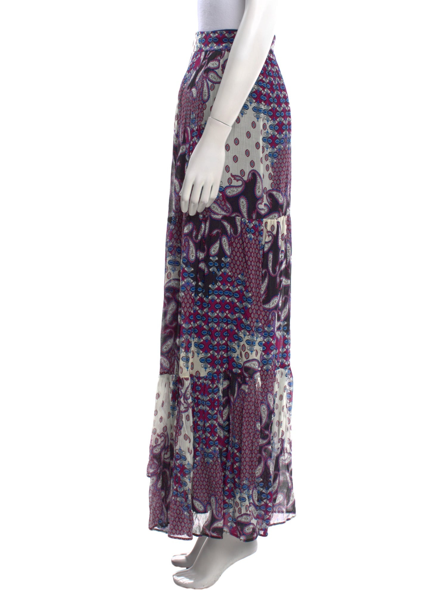 BA&SH Paisley Print Midi Length Skirt