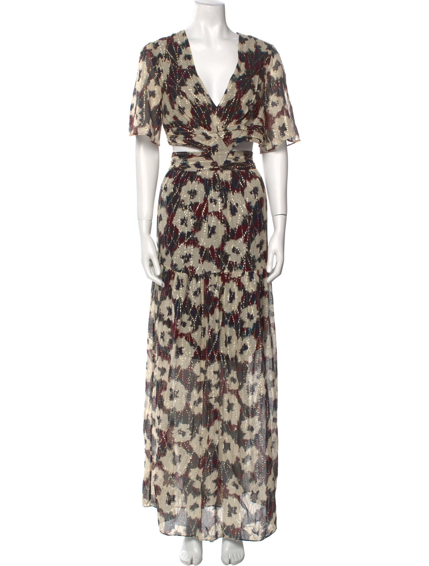 BA&SH Floral Print Long Dress