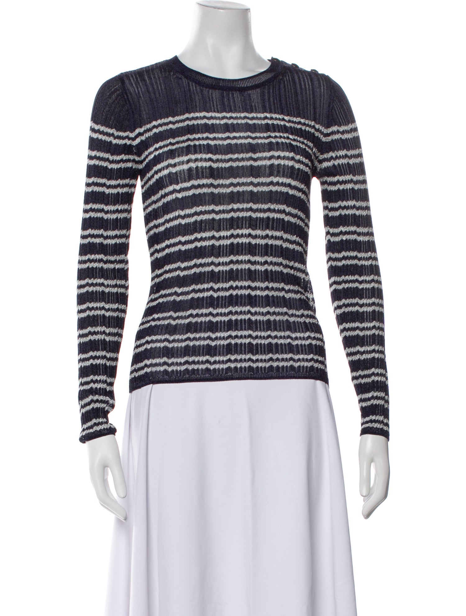 BA&SH Striped Crew Neck Top