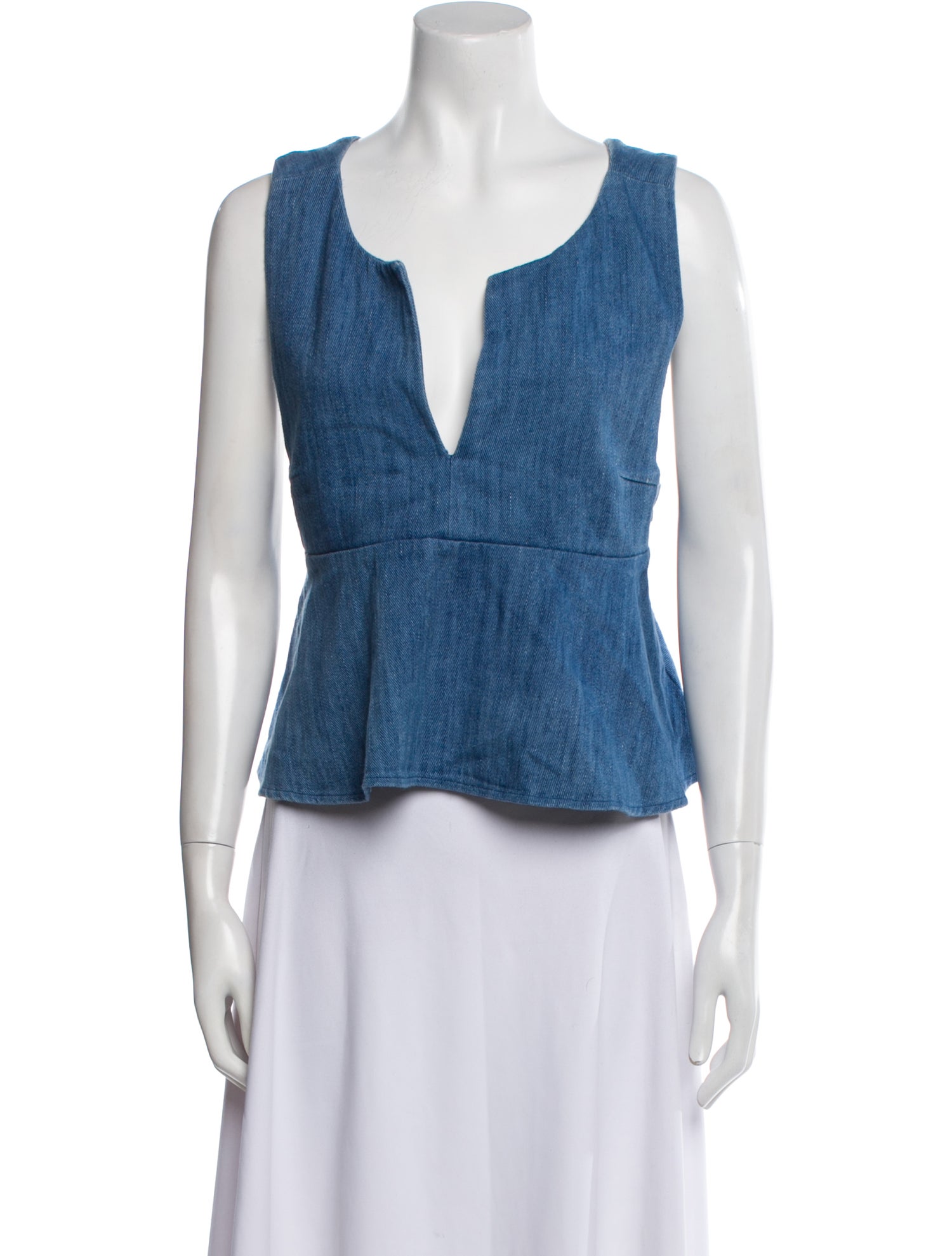 BA&SH V-Neck Sleeveless Crop Top