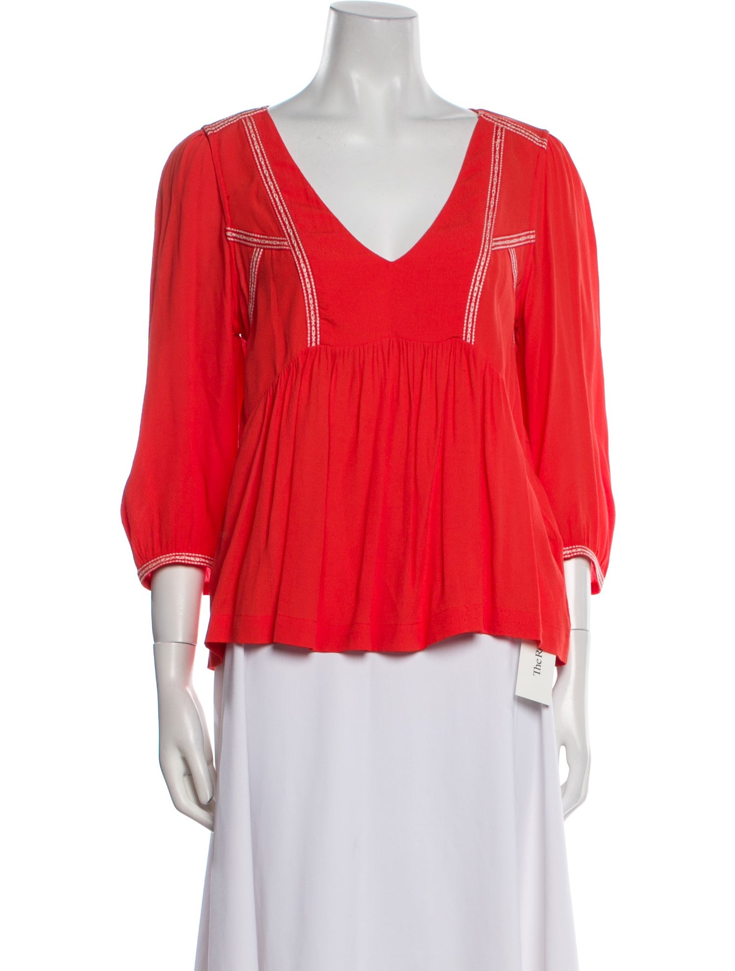 BA&SH V-Neck Three-Quarter Sleeve Blouse