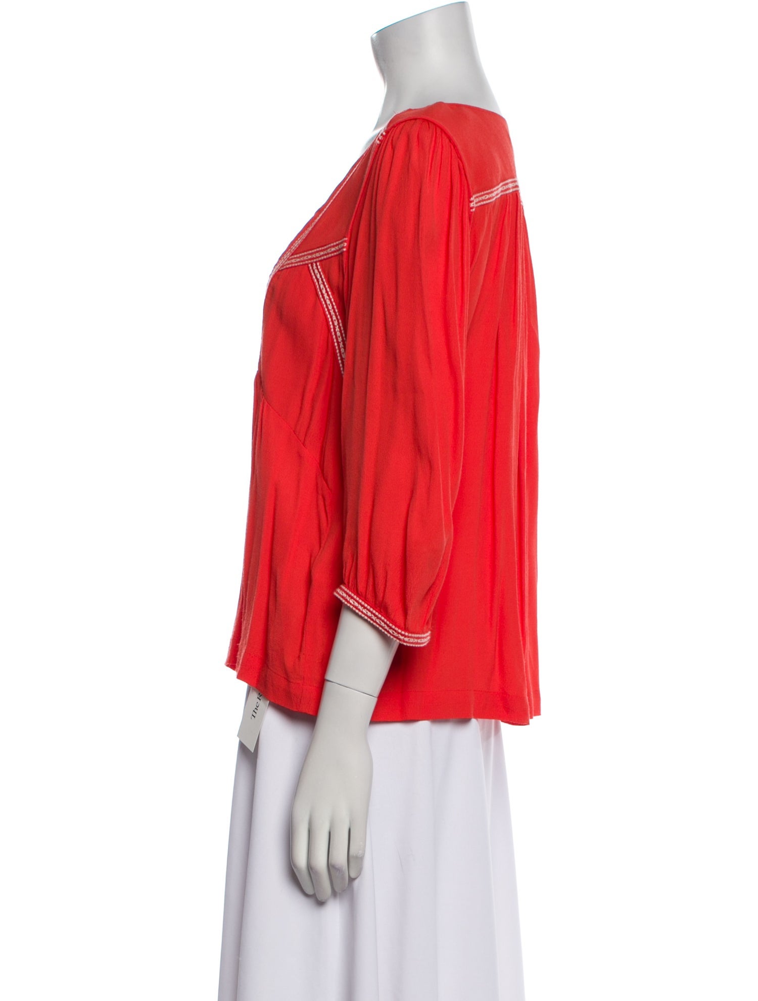 BA&SH V-Neck Three-Quarter Sleeve Blouse