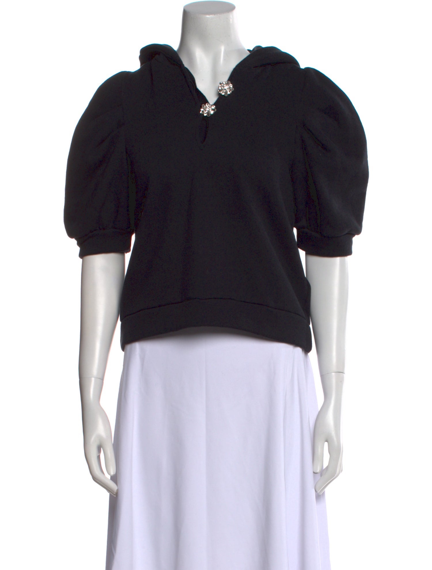 BA&SH V-Neck Short Sleeve Sweatshirt