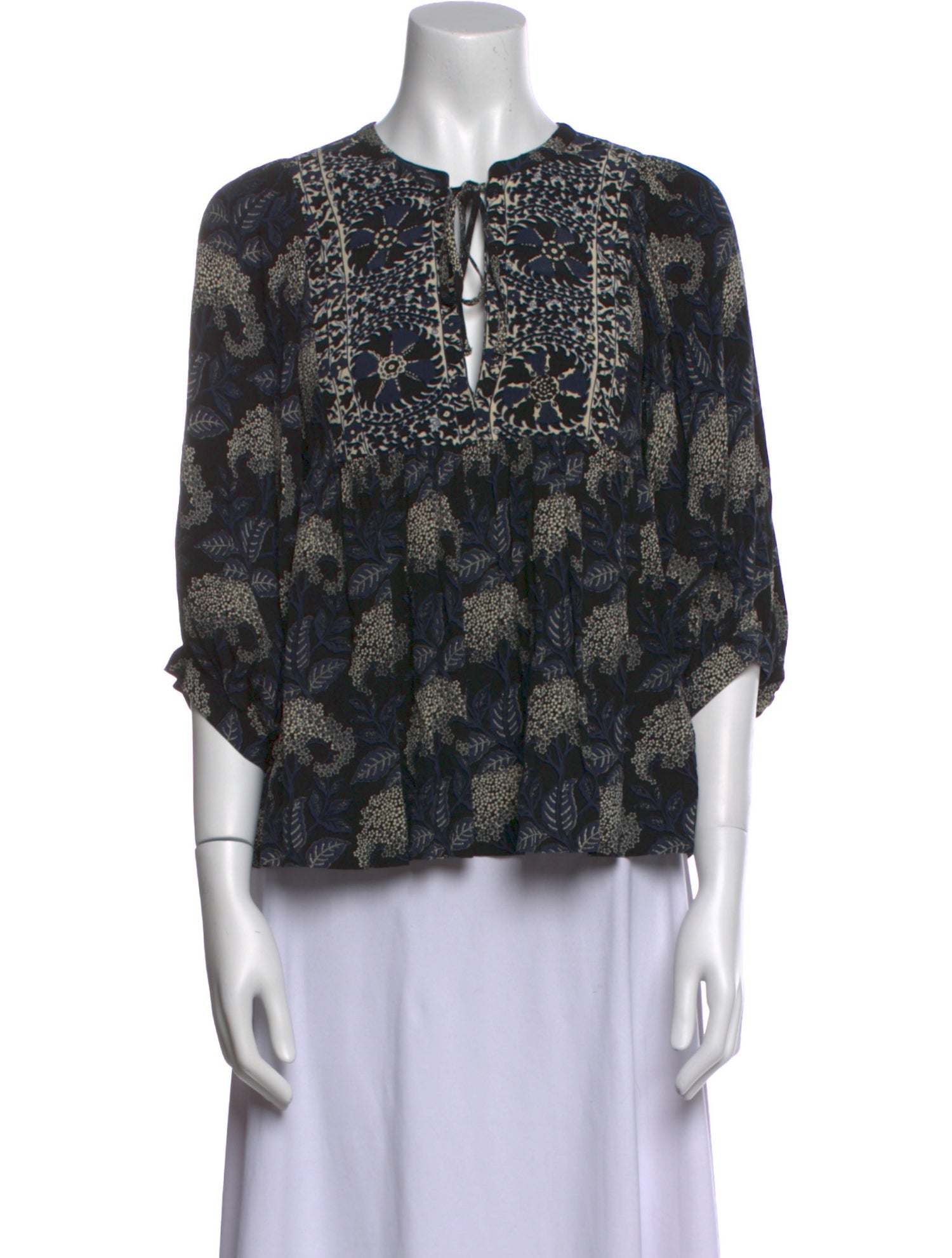BA&SH Floral Print V-Neck Blouse