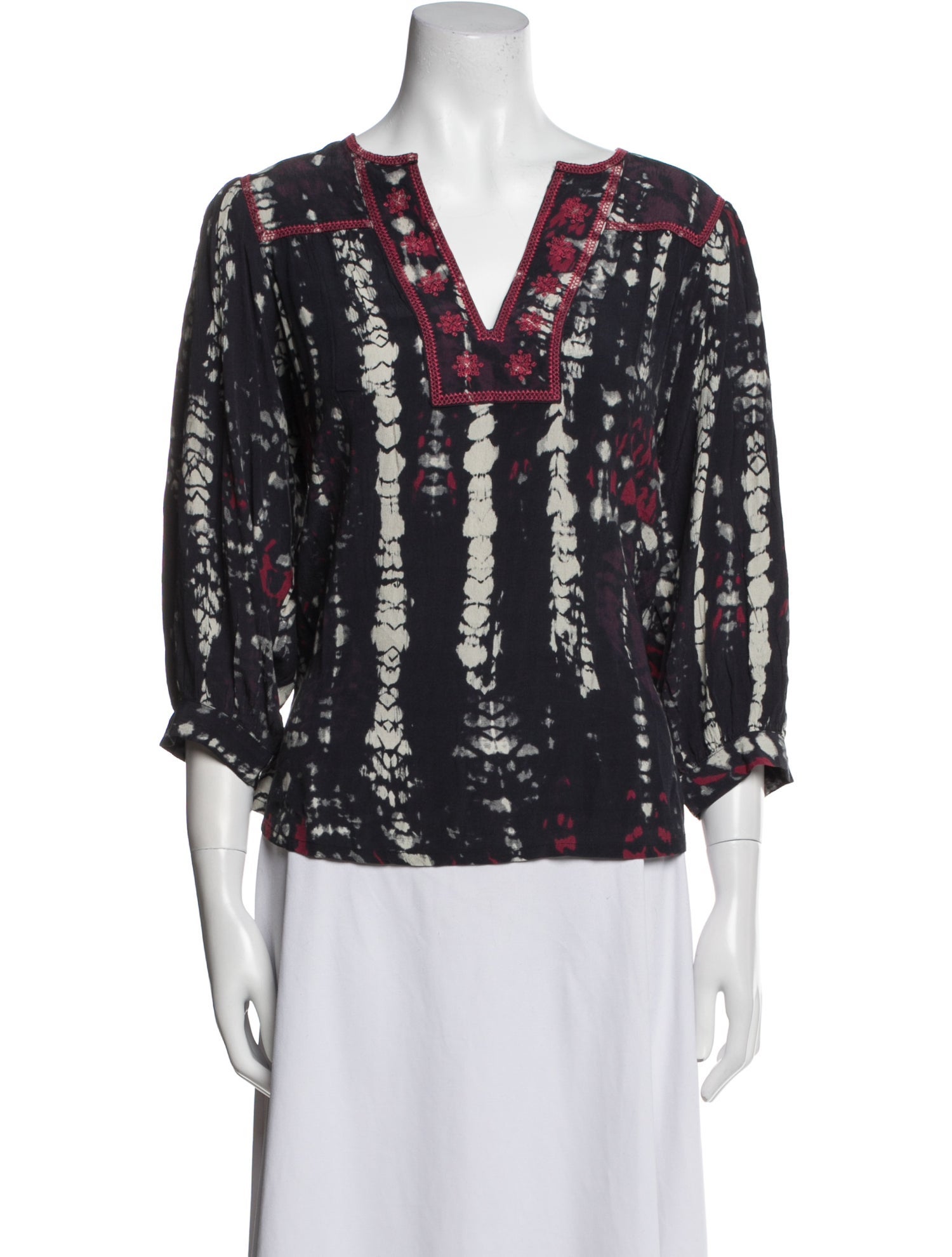 BA&SH Floral Print V-Neck Blouse w/ Tags