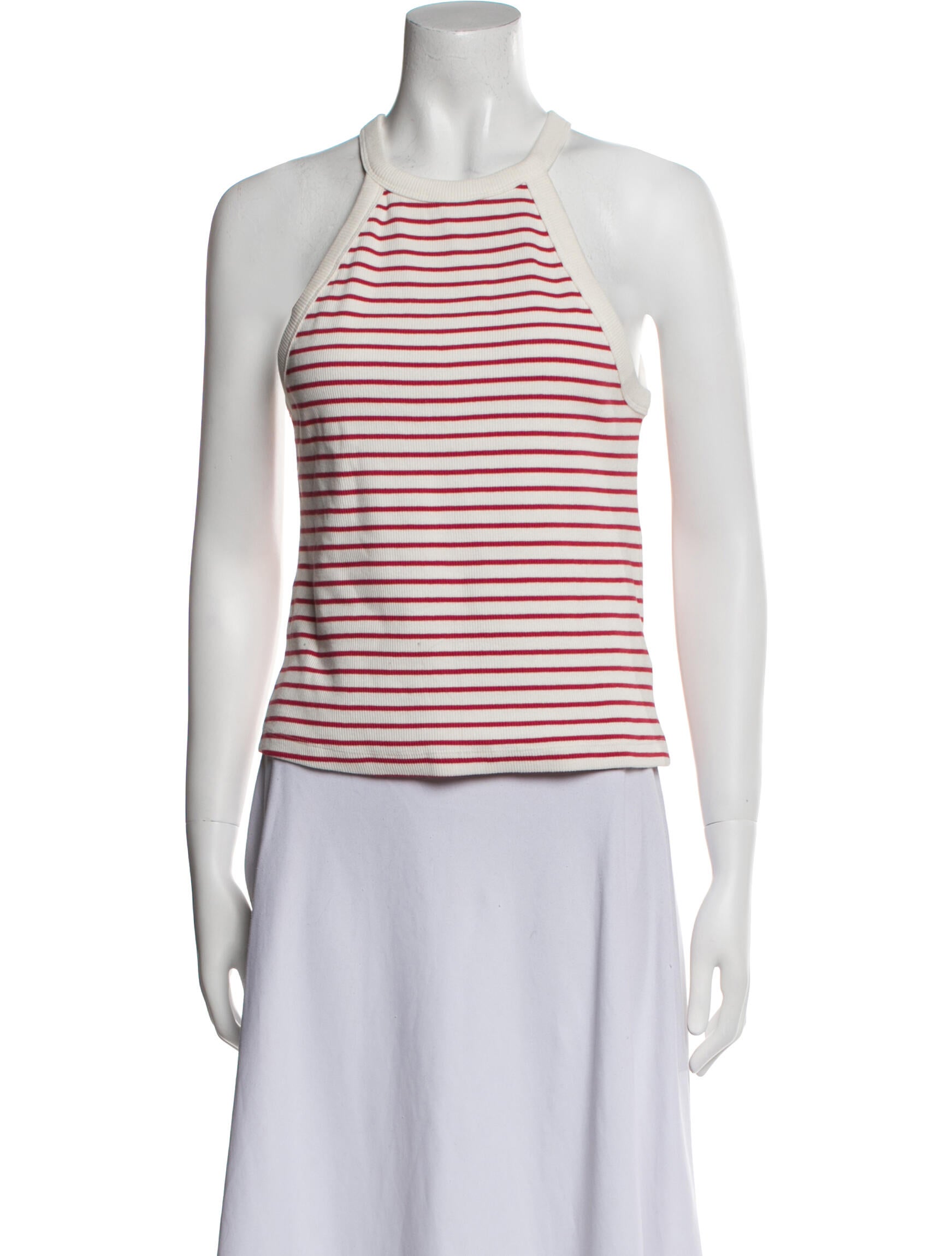 BA&SH Striped Square Neckline Crop Top