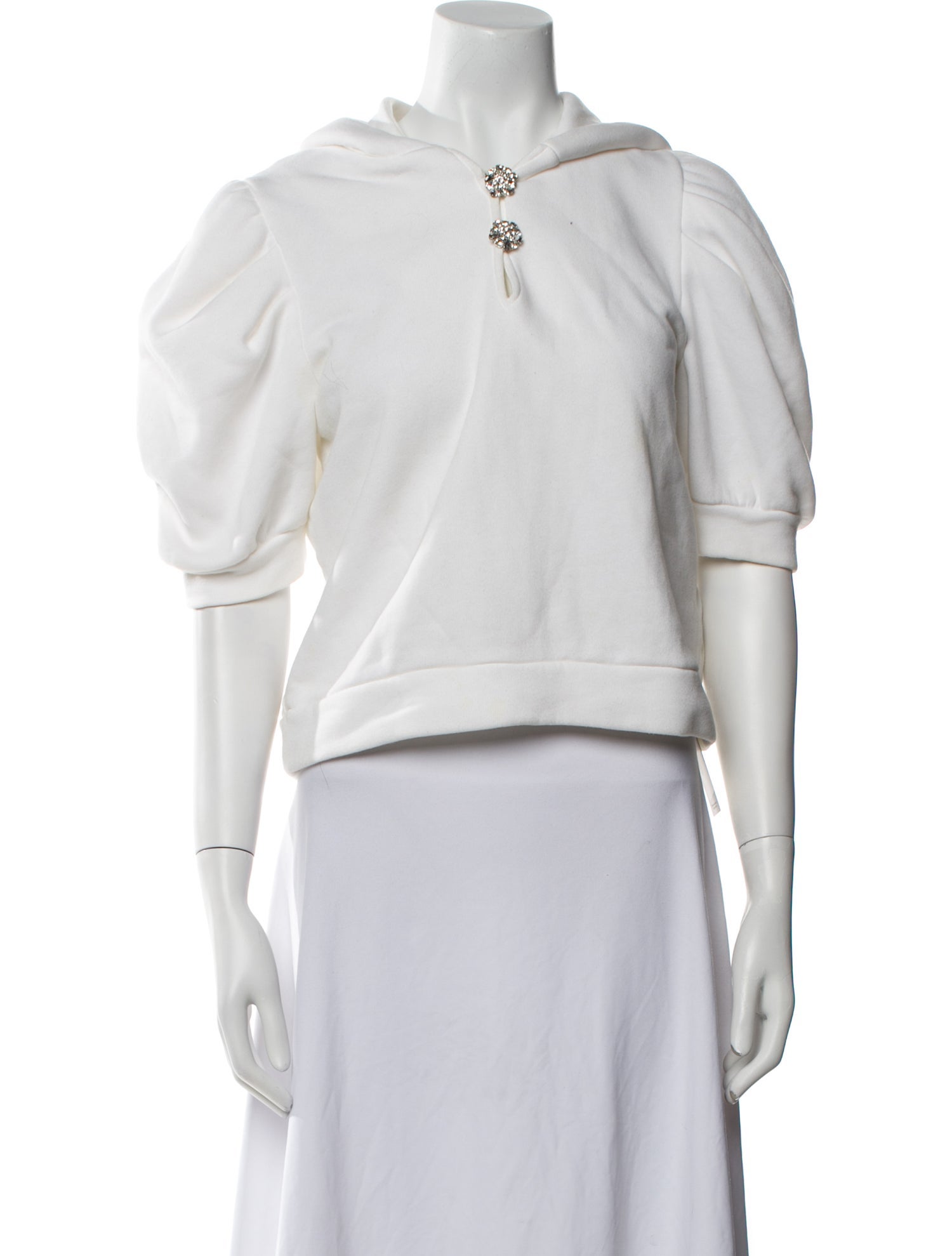 BA&SH V-Neck Three-Quarter Sleeve Crop Top