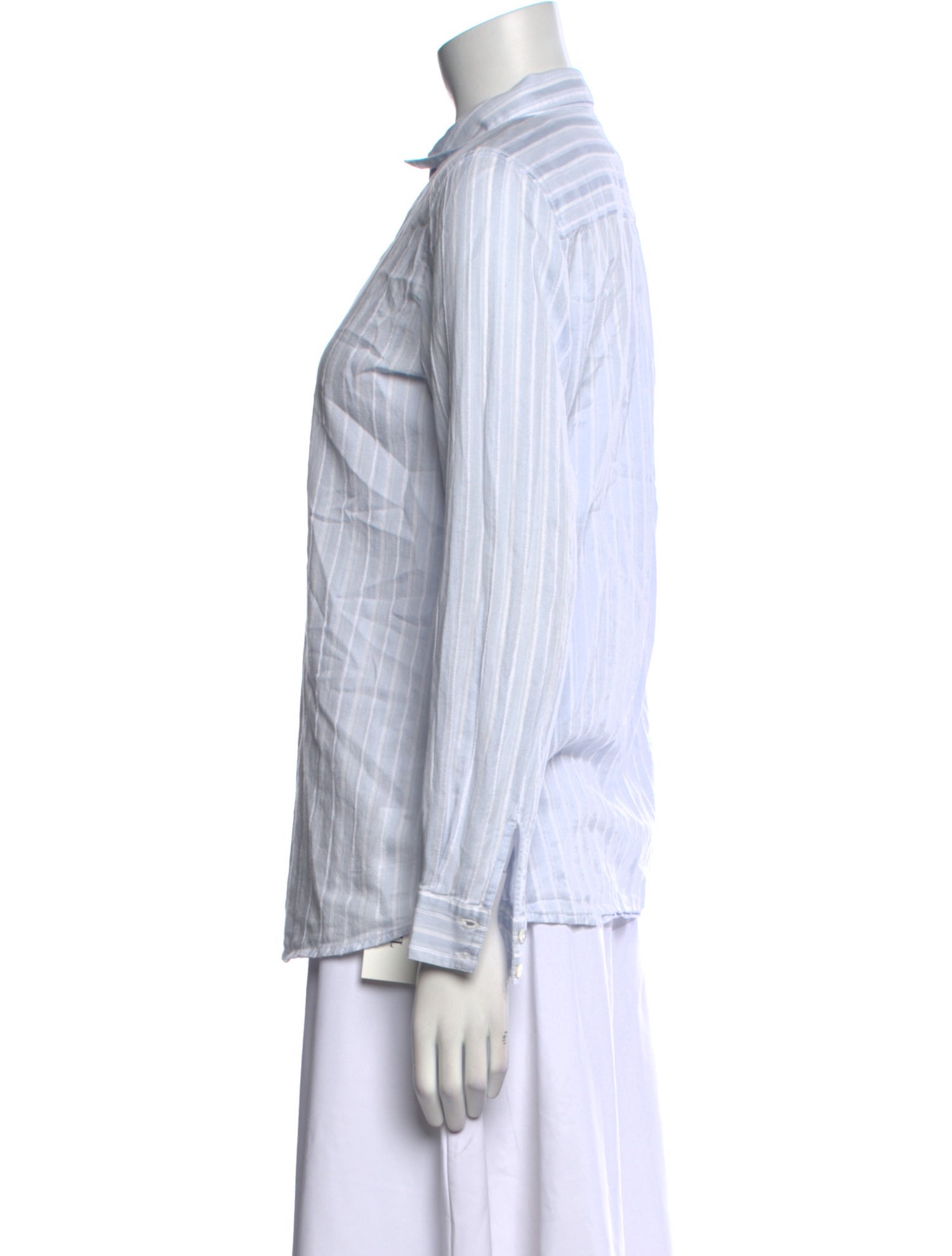 BA&SH Striped Long Sleeve Button-Up Top