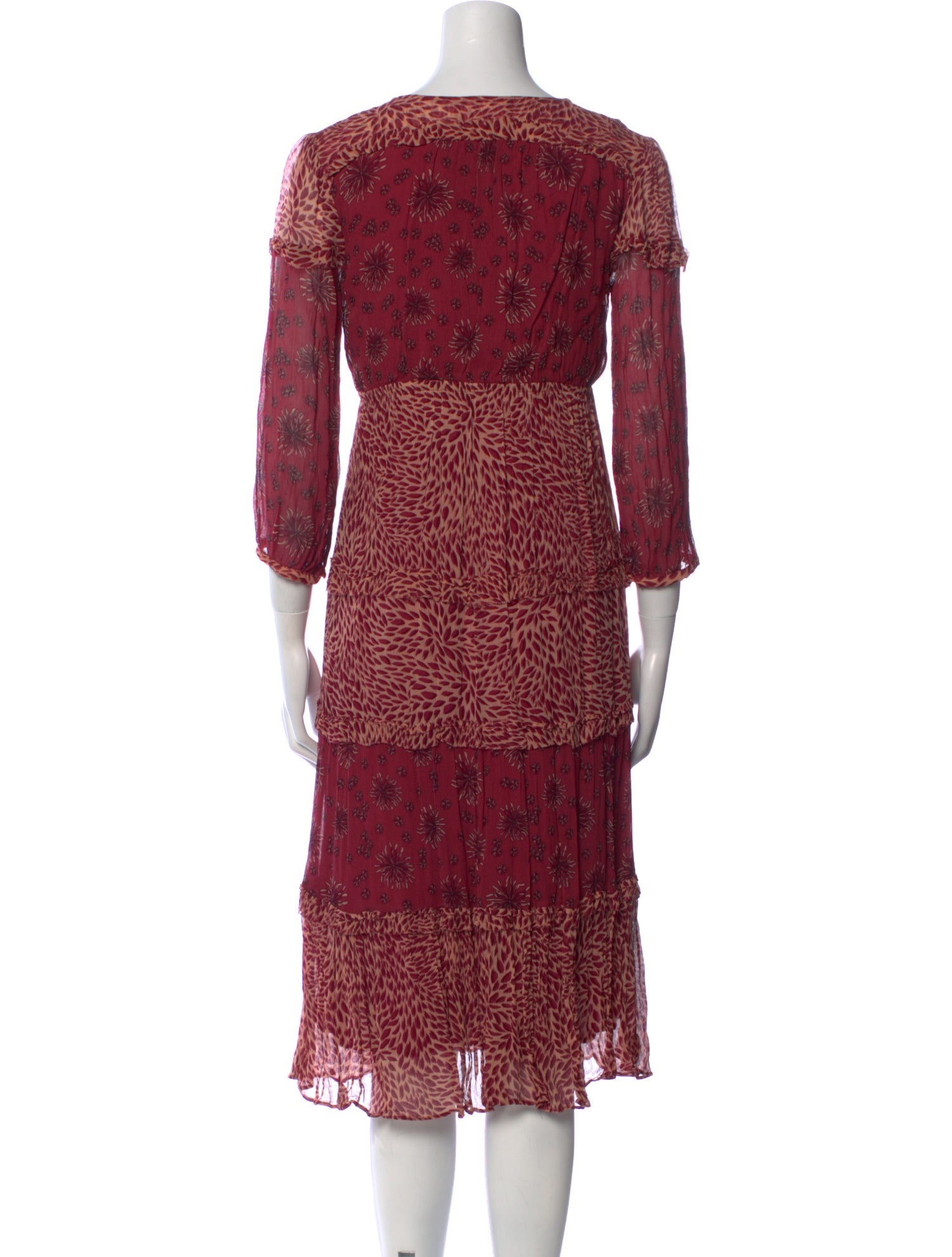 BA&SH Printed Midi Length Dress