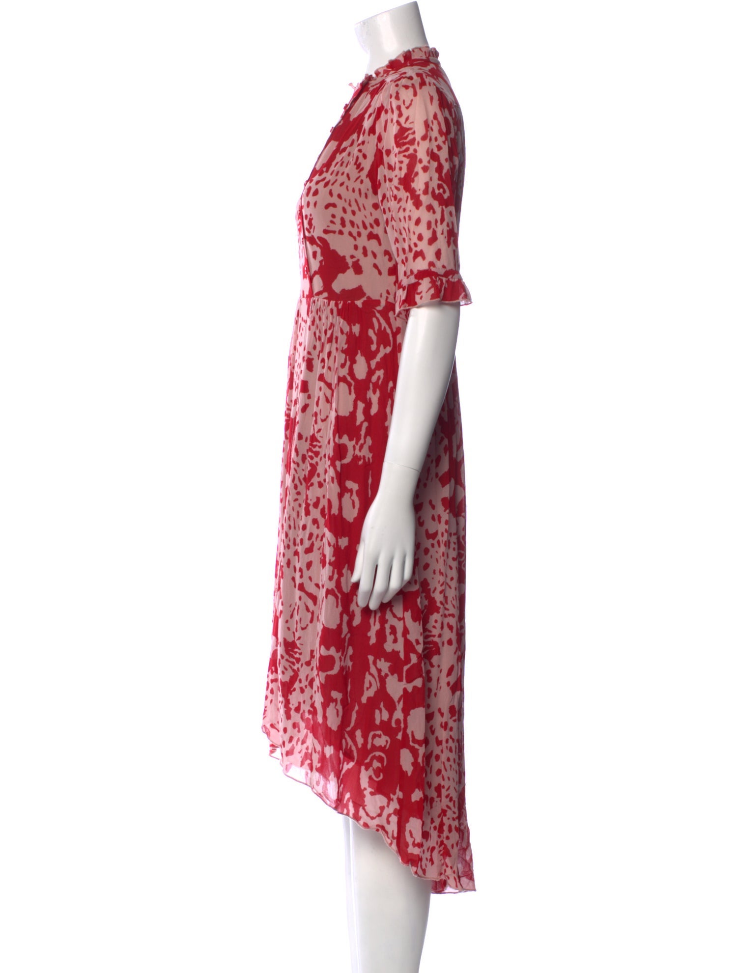 BA&SH Printed Midi Length Dress