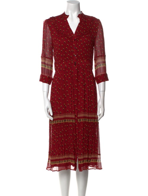 BA&SH Printed Midi Length Dress