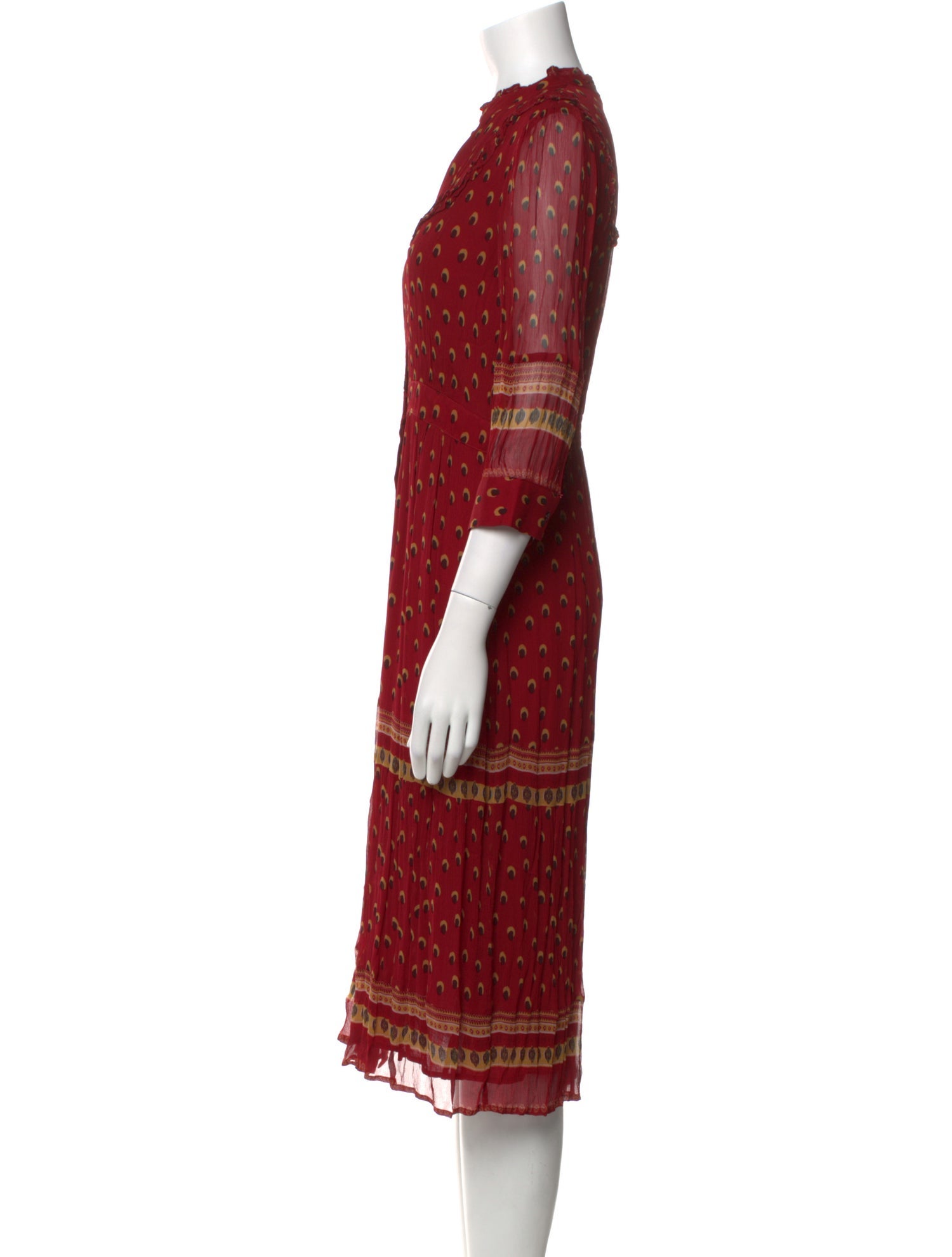 BA&SH Printed Midi Length Dress