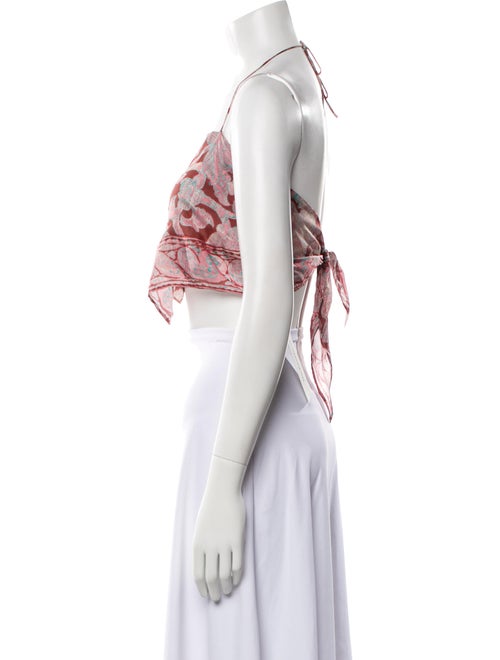 BA&SH Silk Printed Crop Top