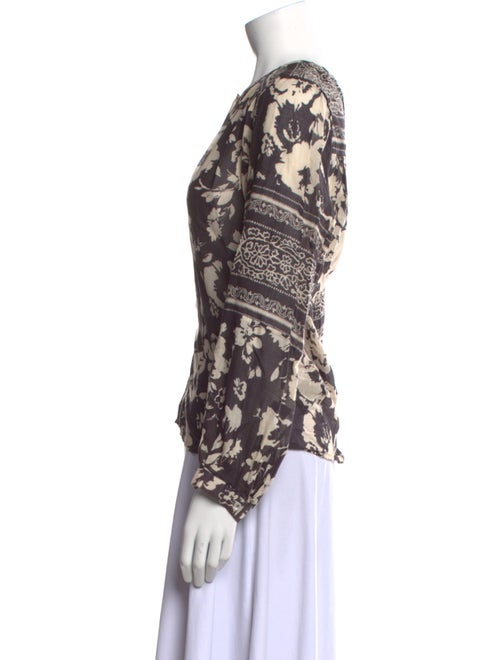 BA&SH Floral Print Bateau Neckline Blouse