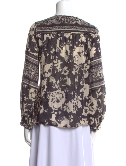 BA&SH Floral Print Bateau Neckline Blouse