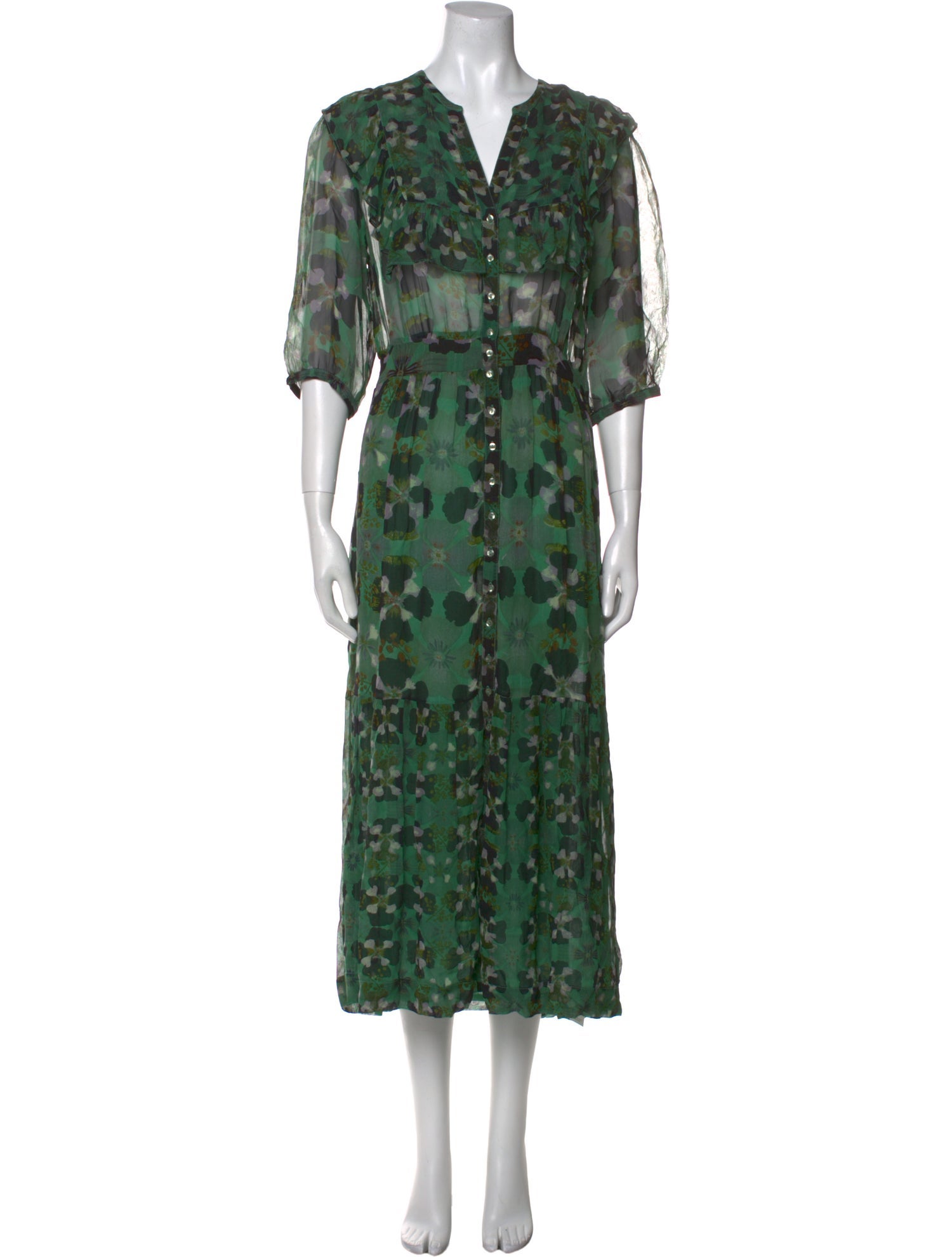 BA&SH Printed Long Dress