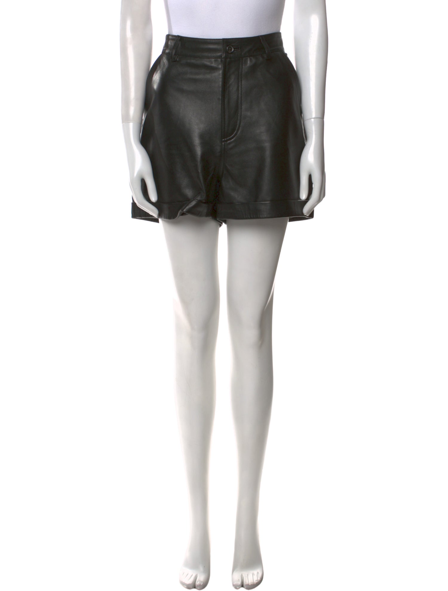 BA&SH Lamb Leather Mini Shorts